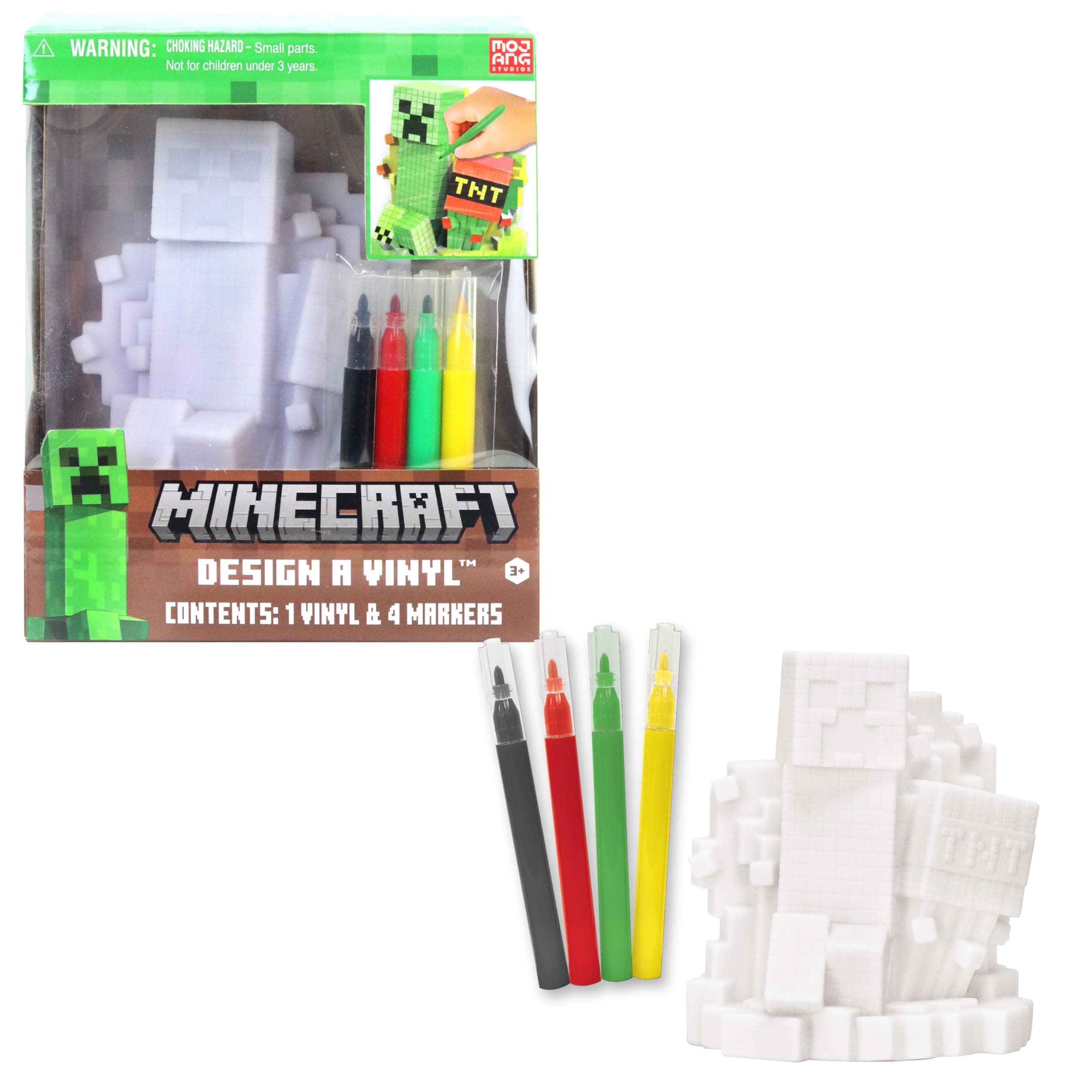 Tara Toys Minecraft Design A Vinyl™ Toy Figure with Washable Markers, 5-Pieces, 3 Years and Up
