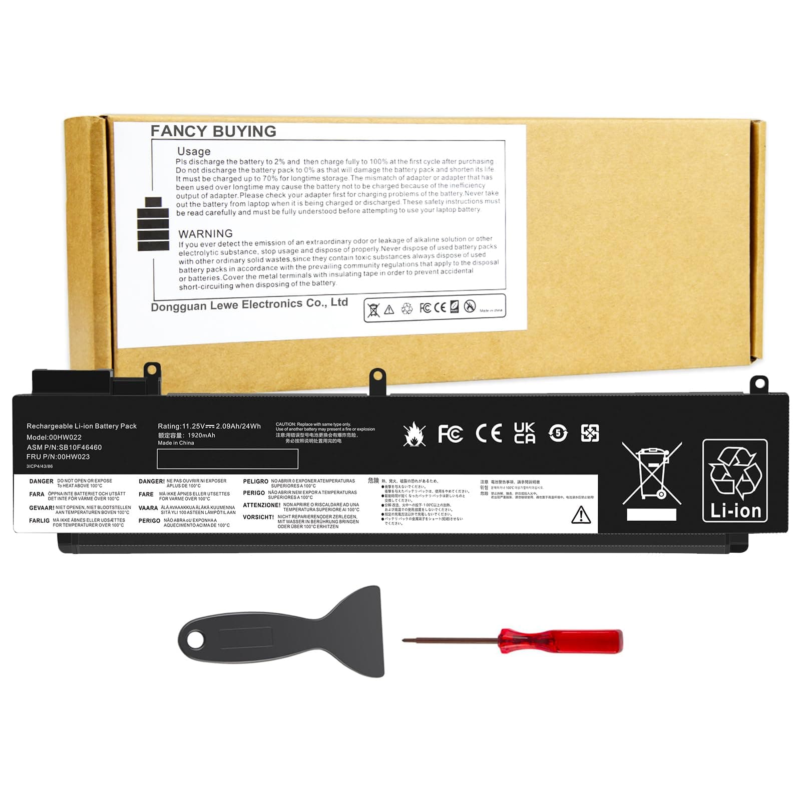 Fancy Buying 00HW022 00HW023 Battery for Lenovo ThinkPad T460s T470s Series SB10F46460 SB10F46461 SB10F46474 SB10F46475 00HW036 00HW037 11.25V 24Wh