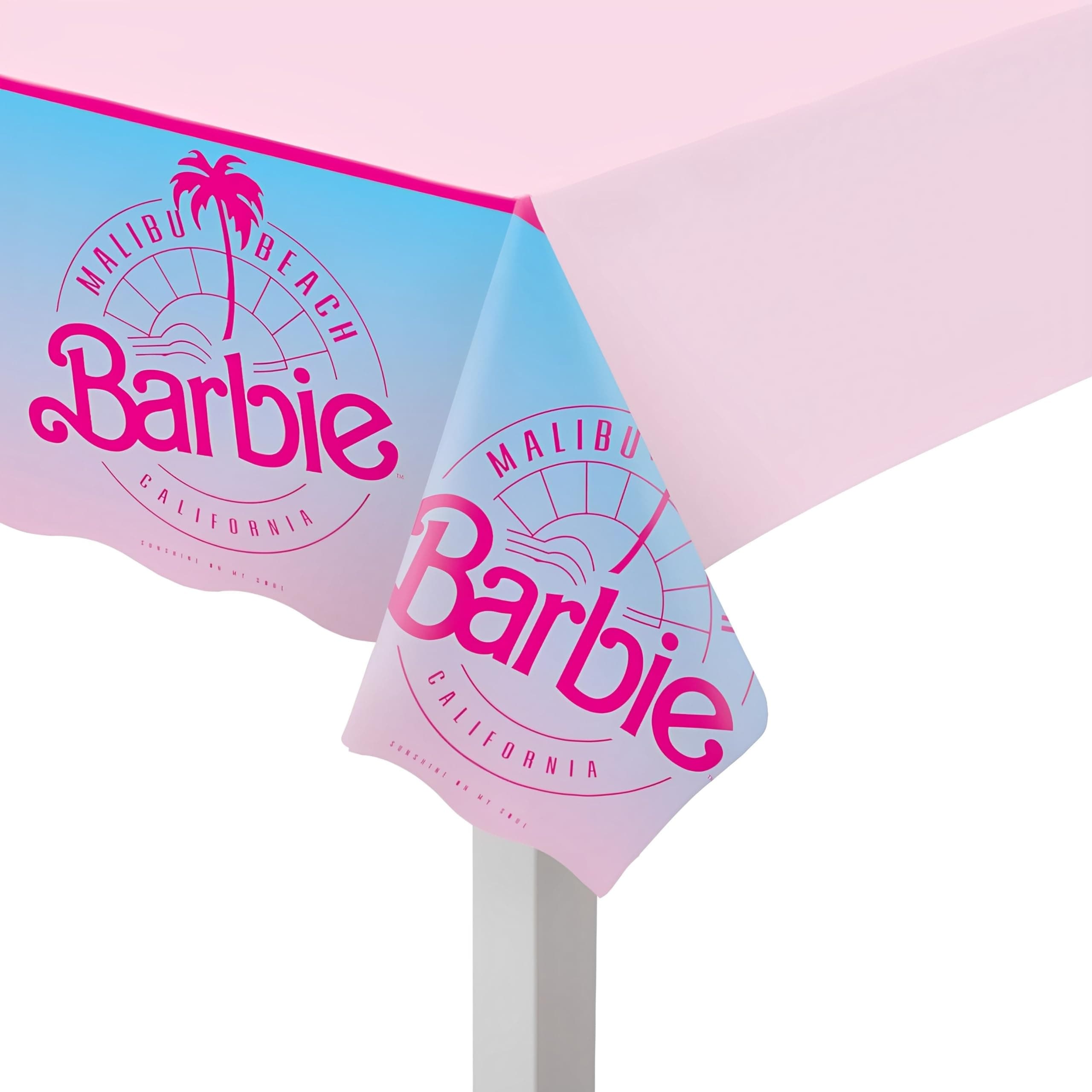 amscan Vibrant Multicolor Plastic Malibu Barbie Table Cover - 54" x 96" (1 Pc.) - Durable & Stylish Design - Perfect for Kids' Party