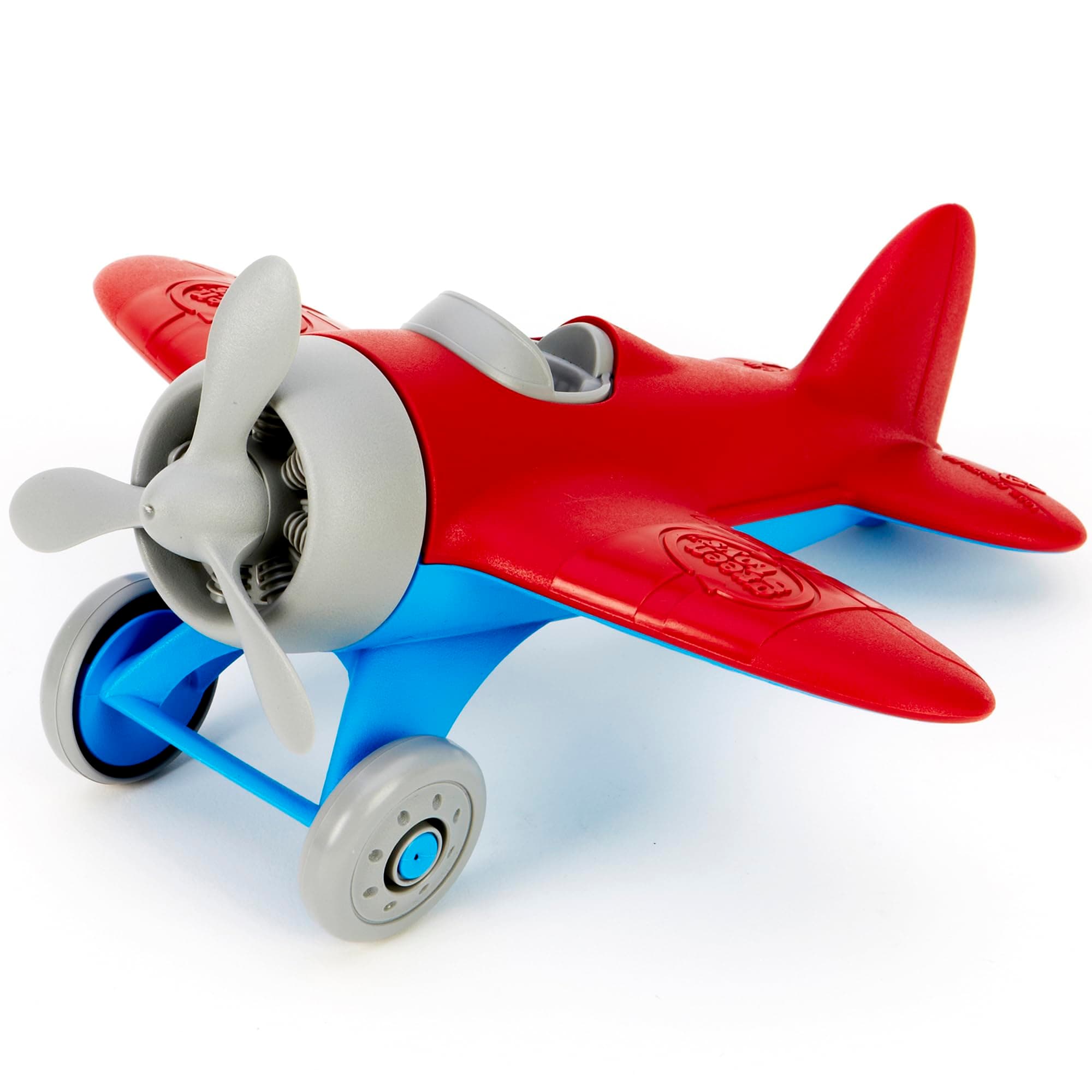 Airplane, Red/Blue - Pretend Play, Motor Skills, Kids Flying Toy Vehicle. No BPA, phthalates, PVC. Dishwasher Safe, Recycled Plastic, Made in USA.