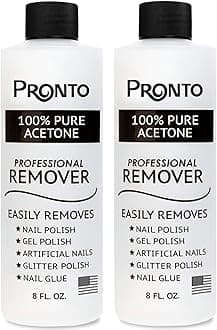 Pronto 100% Acetone Nail Polish Remover - Nail Polish & Gel Polish Remover - For Nails, Glue, Gel, Acrylic & Soaking - 100 Percent - 8oz (Pack of 2)