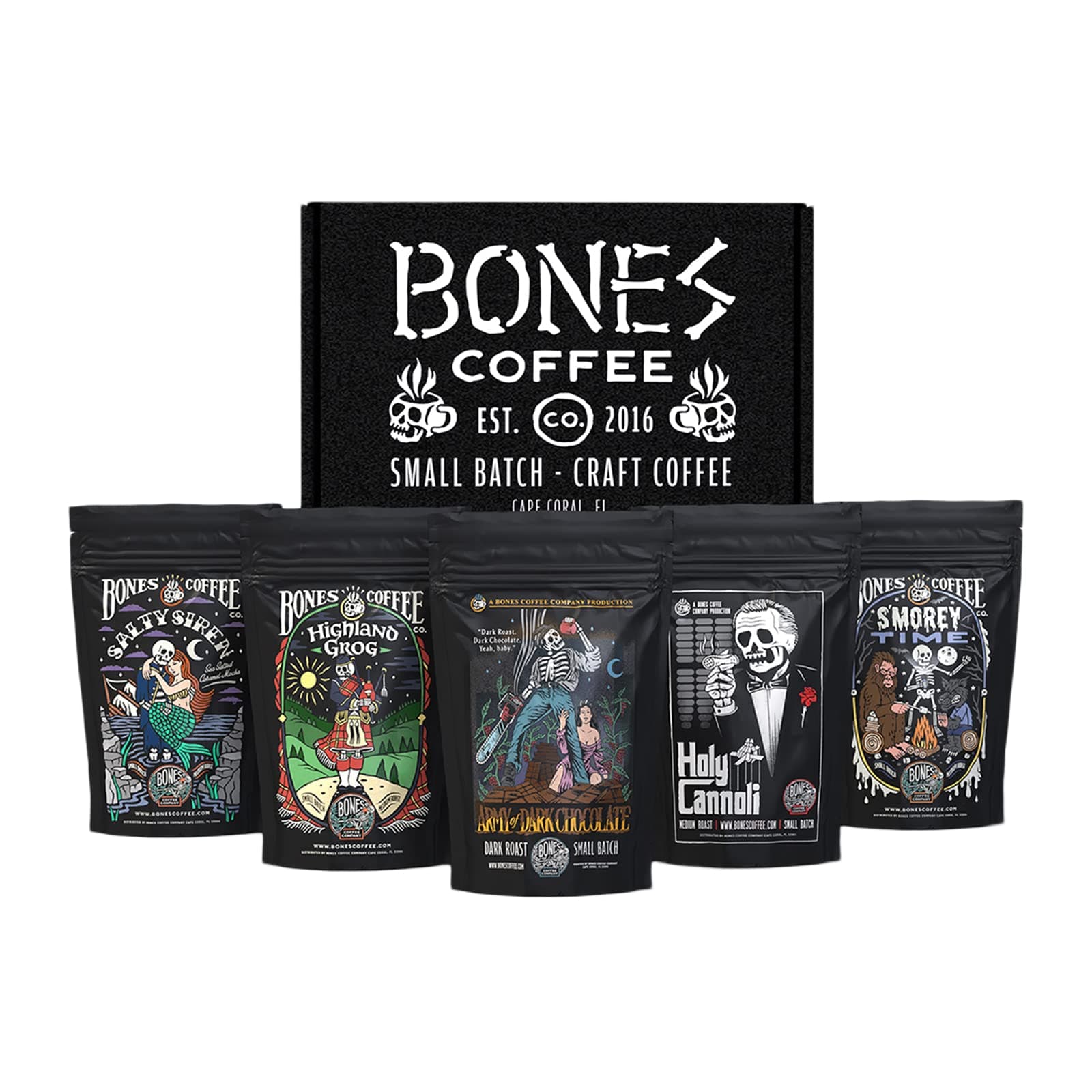 NEW Flavors! Favorite Flavors Sample Pack | Pack of 5 Assorted Ground Coffee Beans | Low Acid Medium Roast Gourmet Coffee Beverages (Ground), B2273