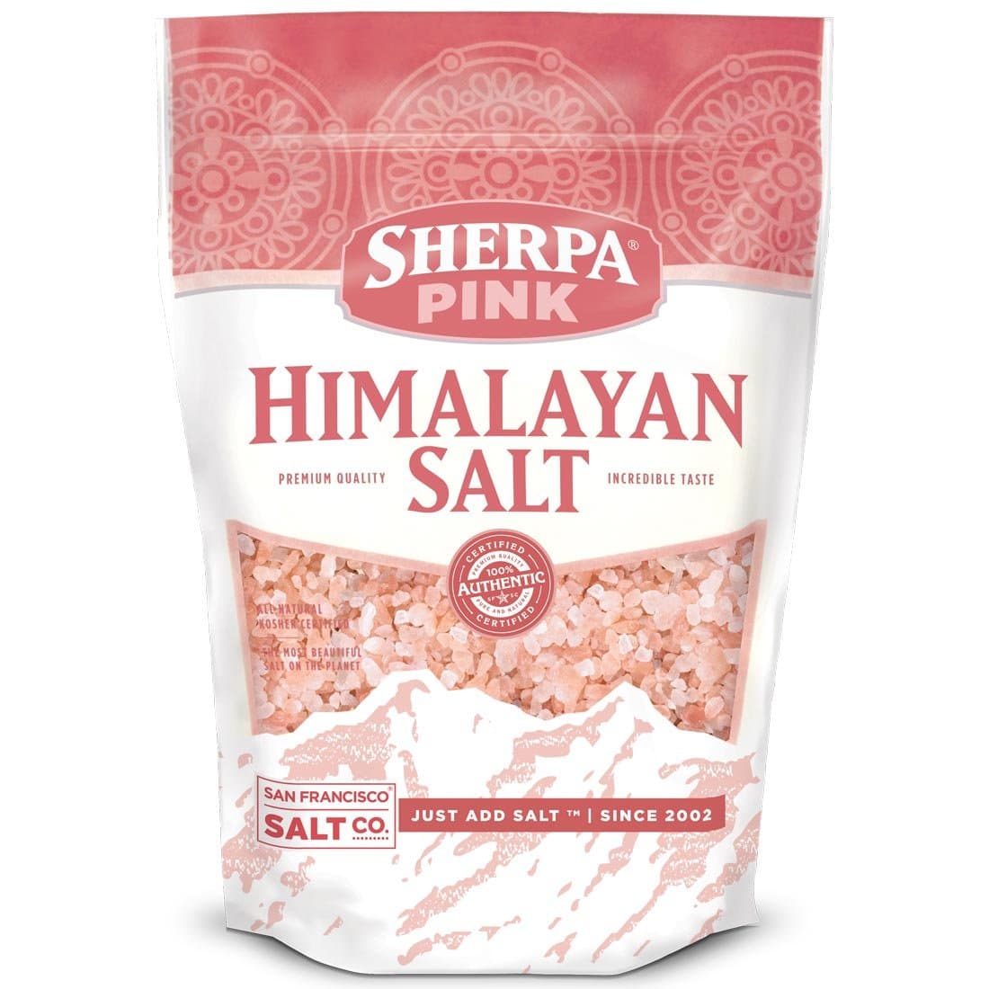 Sherpa Pink Himalayan Salt 25 lb. Coarse Bulk Bag - Ideal for Salt Grinders & Salt Mills
