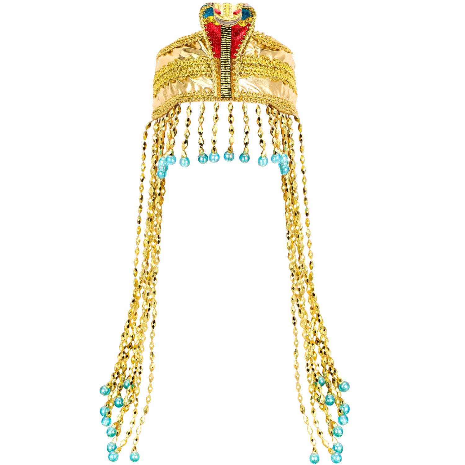 WILLBOND Women's Egyptian Headpiece Crown Snake Beaded Headband Women's Egyptian Costume Accessory Beaded Headdress