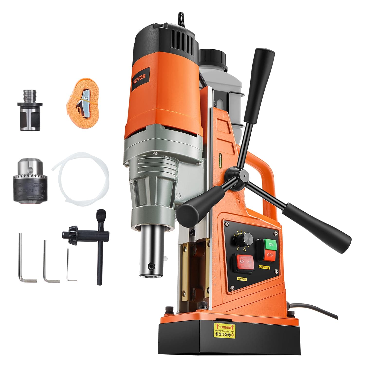 Mag Drill Press, 1550W 2" Boring Diameter, 2922lbf Power Magnetic Drill, 500 PRM, 10-Speed, Electric Drilling Machine for Metal Surface, Industrial and Home Improvement