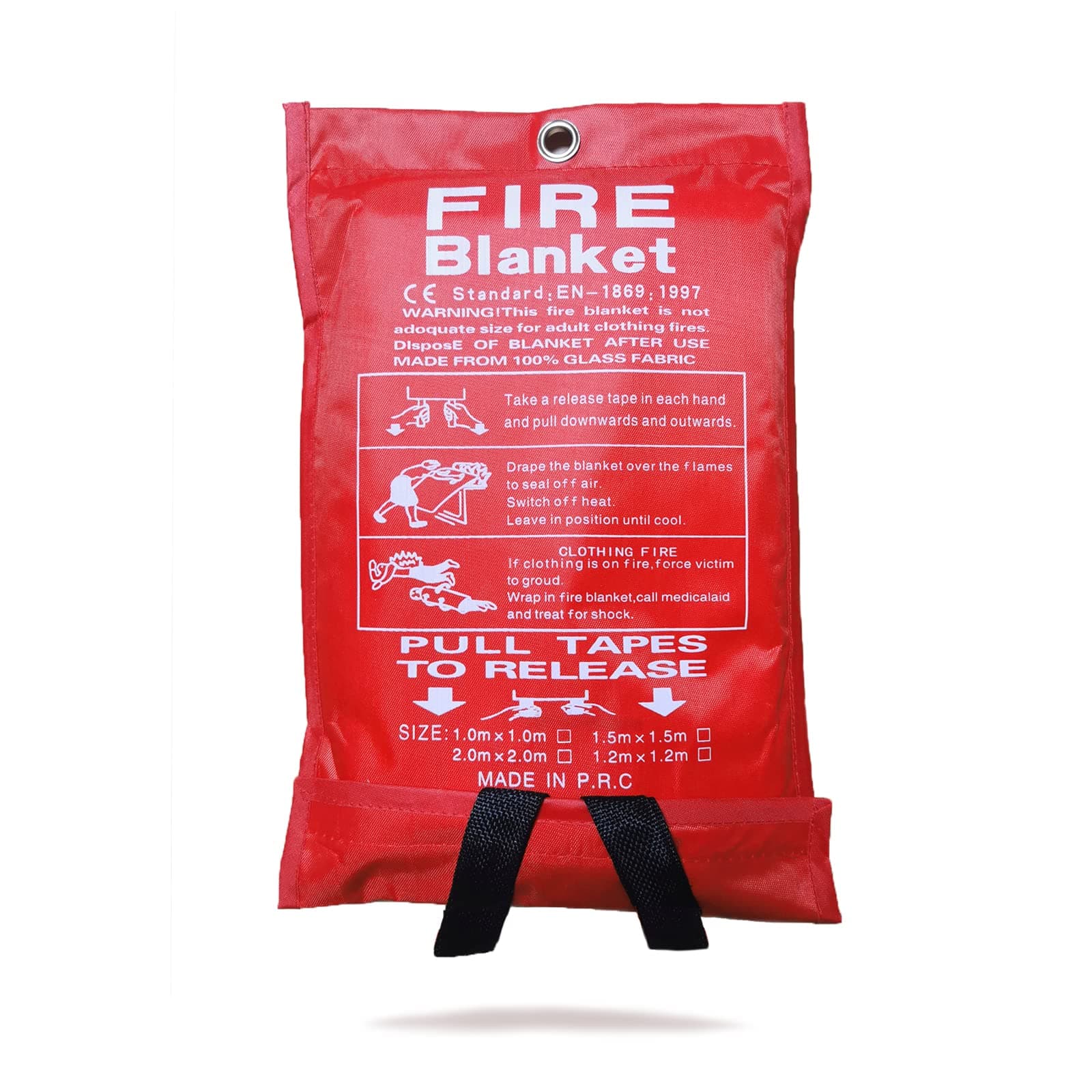 Emergency Fire Blanket for Home and Kitchen, 39 x 39 inches Reusable Fiberglass Fire Emergency Blanket Fire Shelter Safety Cover for Kitchen, Car, Camping, Grilling, Office, Warehouse (1 Pack)