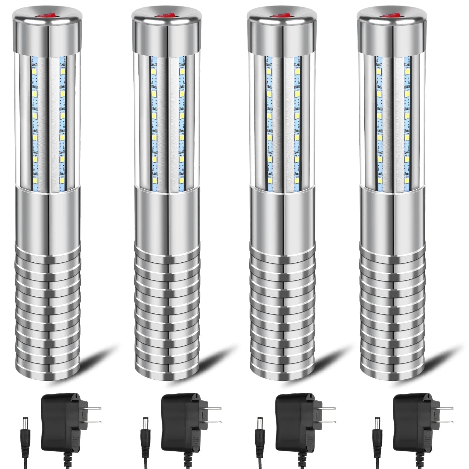 4 Pieces Strobe Baton Bottle Service Sparklers Bottle Service Light Bottle Handheld Light for Nightclubs Weddings Parties Activities Supplies (Silver)