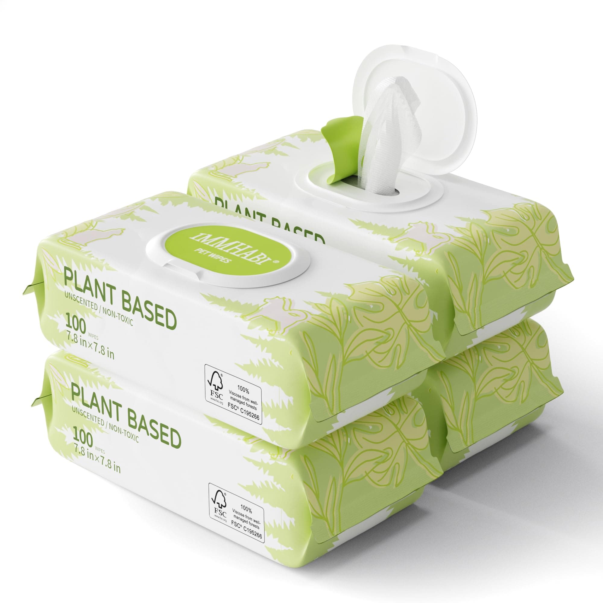 400 Unscented Pet Wipes for Paws and Butt Plant Based Hypoallergenic Pets Cleansing & Deodorizing Anal Gland Hygienic Puppy Wipes for Dogs