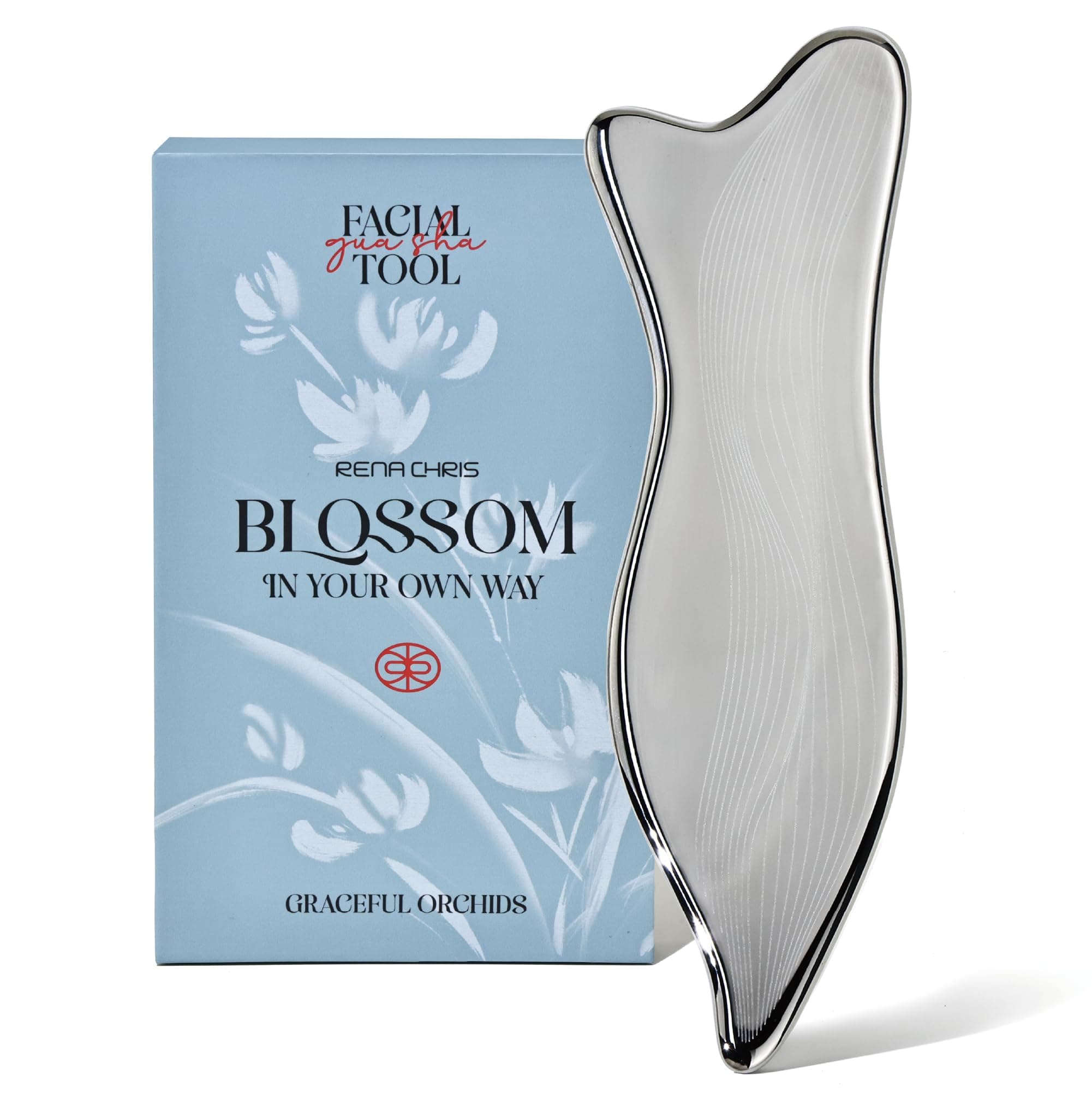 - Stainless Steel Gua Sha Facial Tools - Acupressure & Gua Sha for Face Massage, Jawline Sculpting, Puffiness Reduction, Skin Care Tool (Silver)