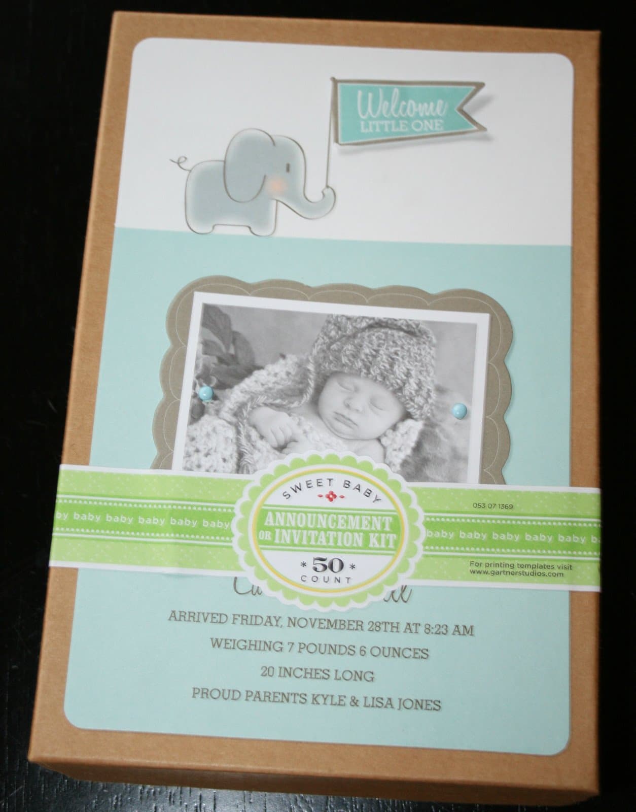 Gartner Studios Baby Boy Announcement Invitation Kit Blue 50 Count