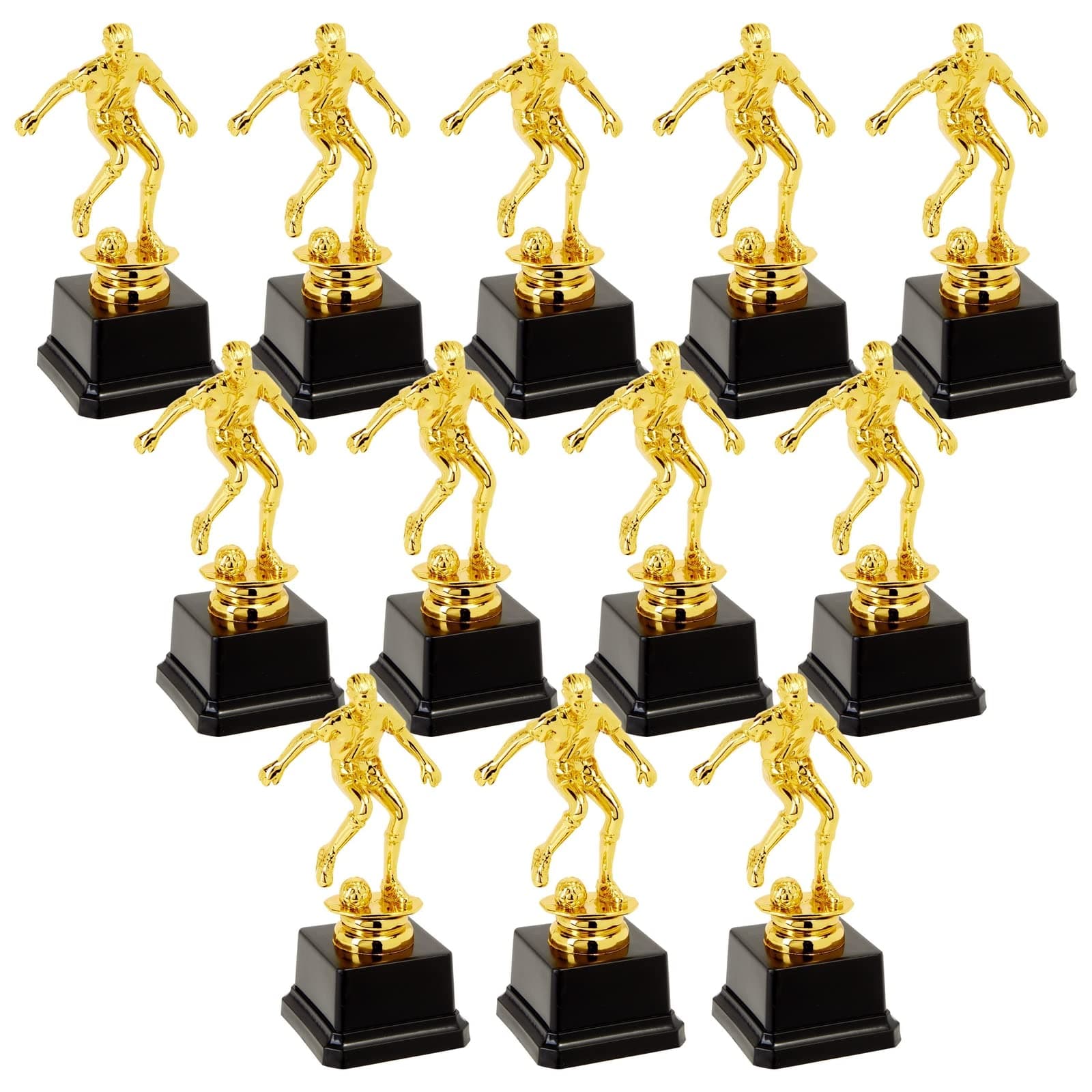 Juvale Soccer Trophy for Kids - Plastic Award Trophies - Pack of 12, 2.5 x 6 in, Gold & Black, Plastic