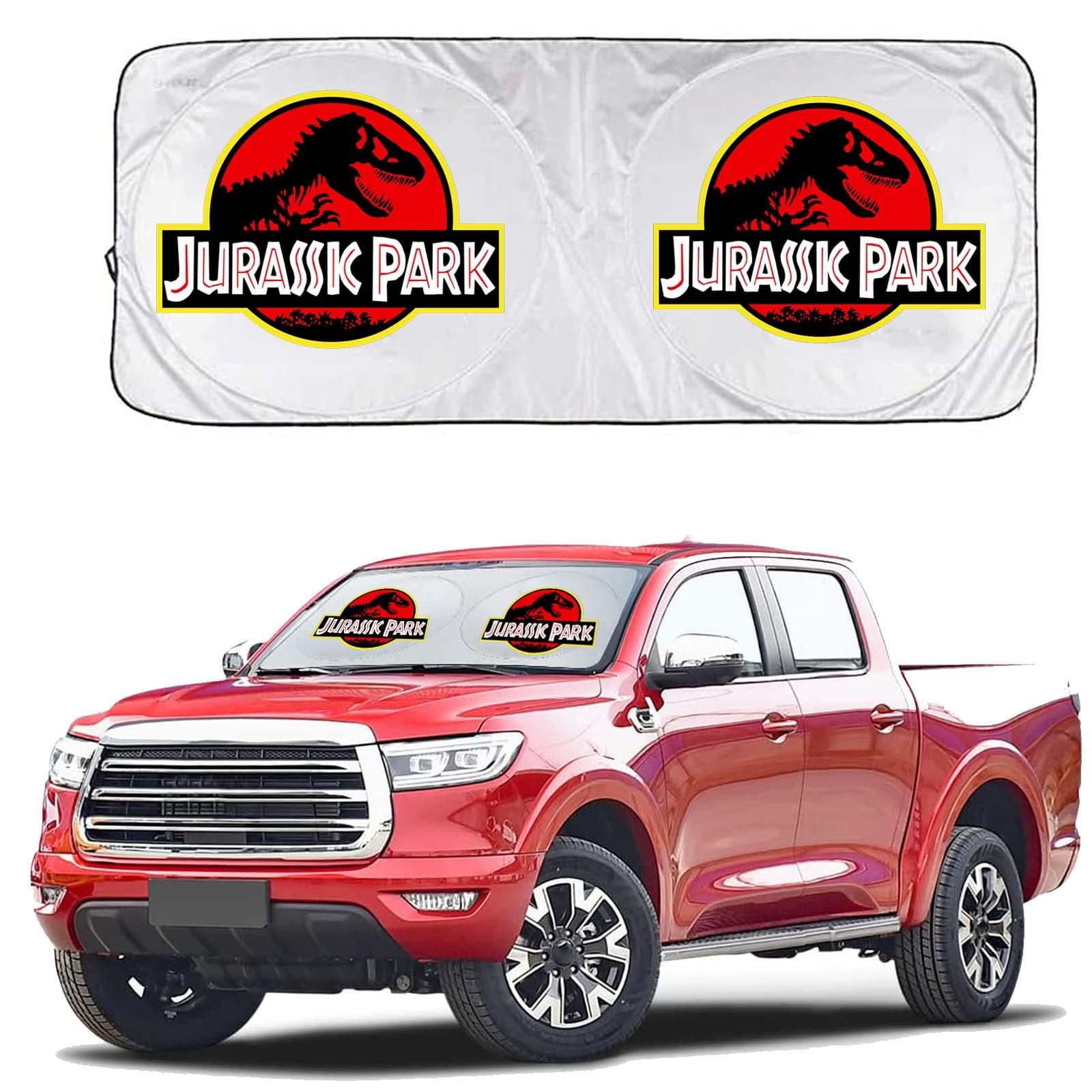 Car Windshield Sun Shade for Jurassic Park Front Window Windshield Blocks UV Rays Sun Visor Protector Sunshade for Jurassic Park Accessories