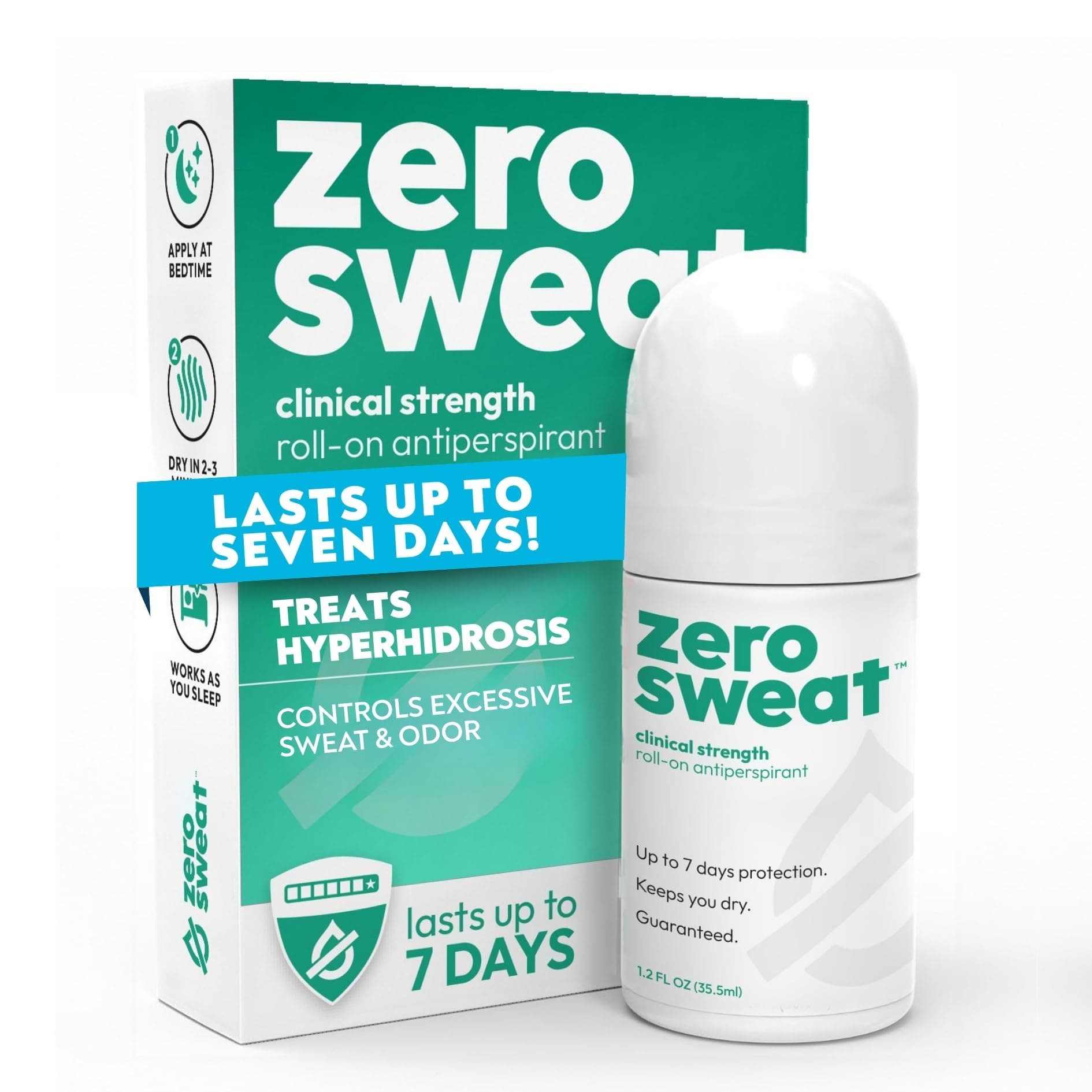 ZeroSweat Antiperspirant Deodorant | Clinical Strength Hyperhidrosis Treatment - Reduces Armpit Sweat,1 Count