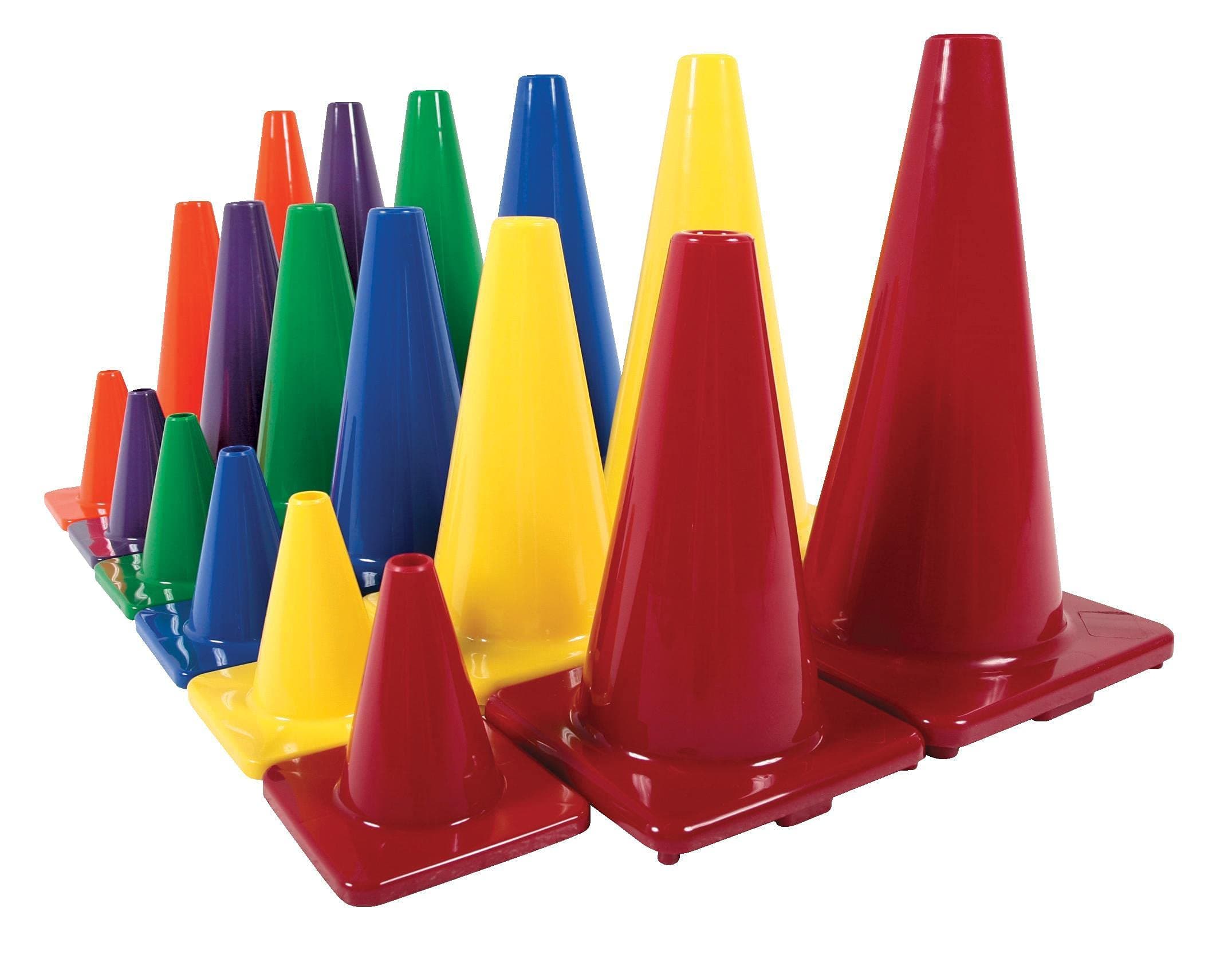 Classic Indoor and Outdoor Game Cones in Color - 18 Inches - Set of 6 Colors