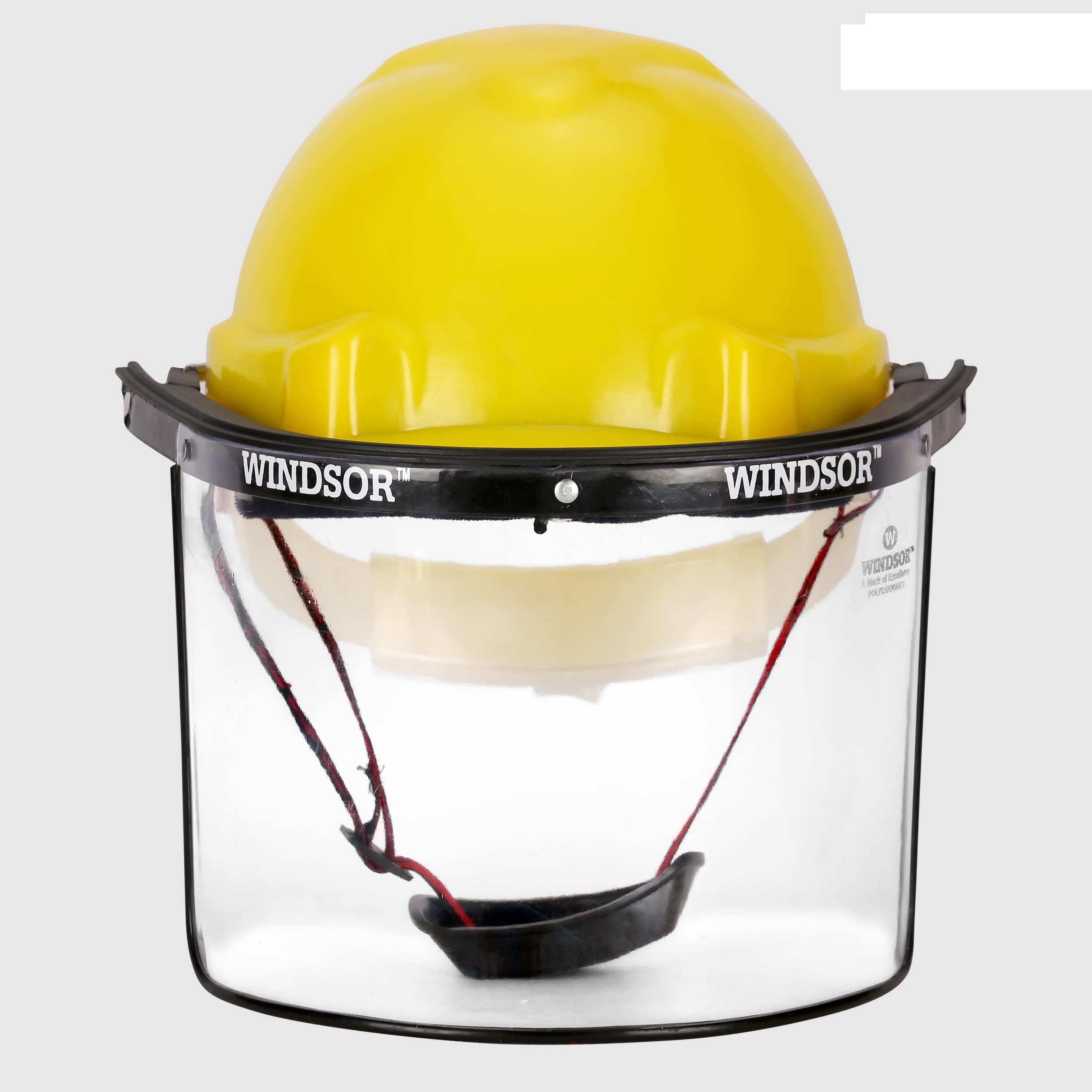 Safety Helmet Ratchet with Spring Face Shield (6X12 Inch,Yellow)