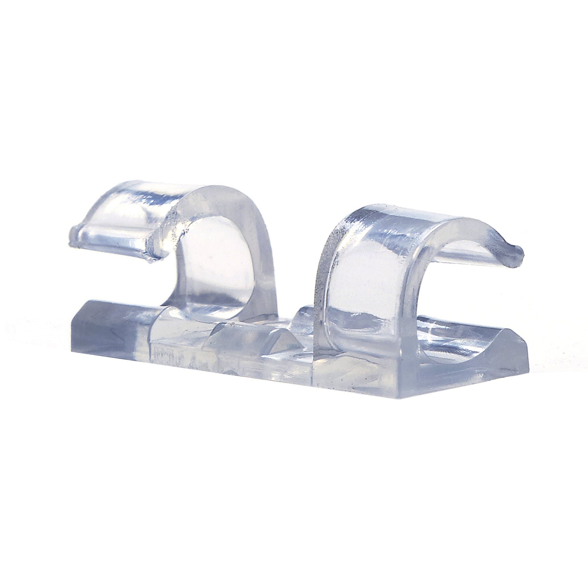 Cable Clips with Strong Self-Adhesive Pads | Tidy and Organise Cords and Wires | Clear | Set of 20 - by Titan Grip