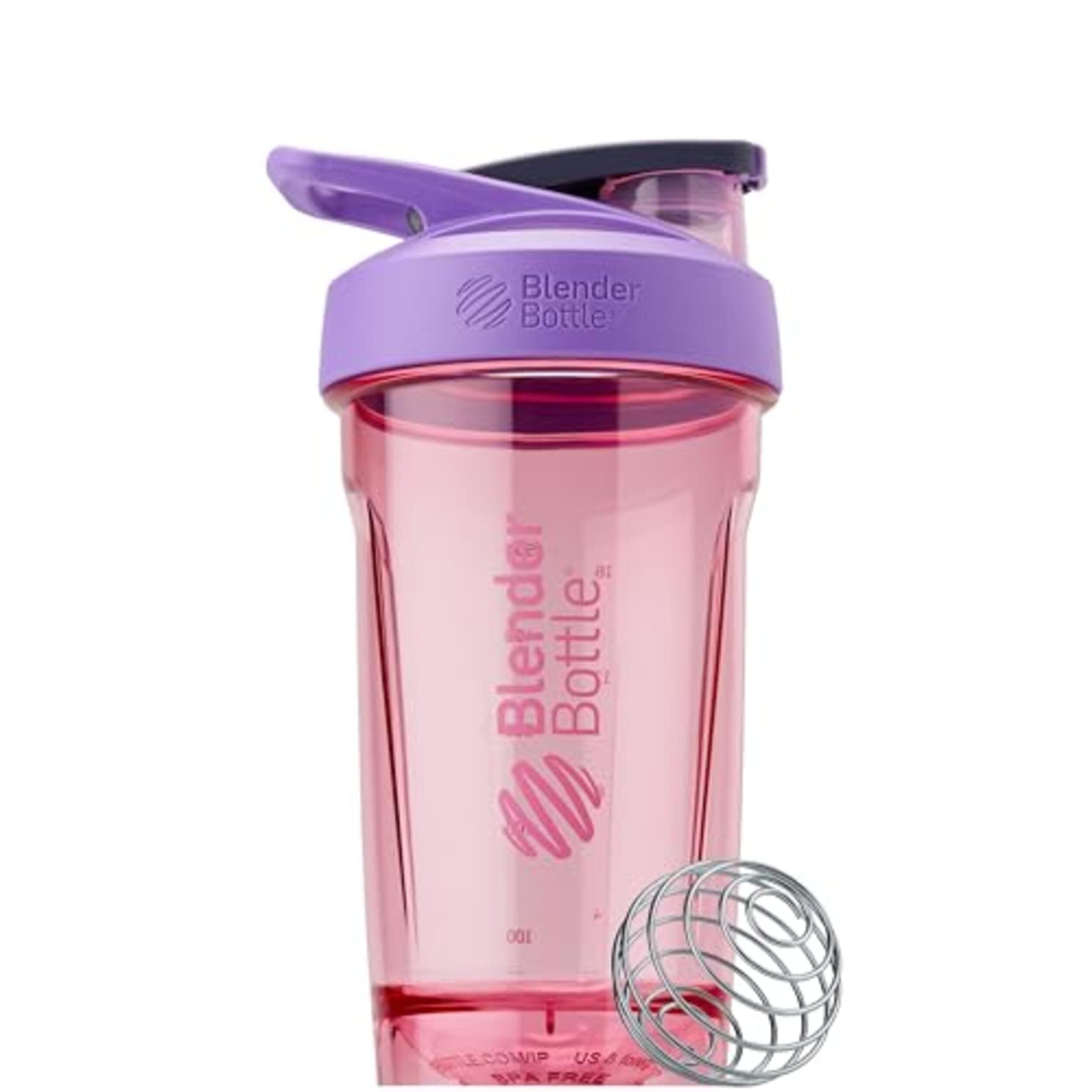 Strada Shaker Cup, Wire Mixball For Protein Shakes and Pre Workout, 710ml, Purple
