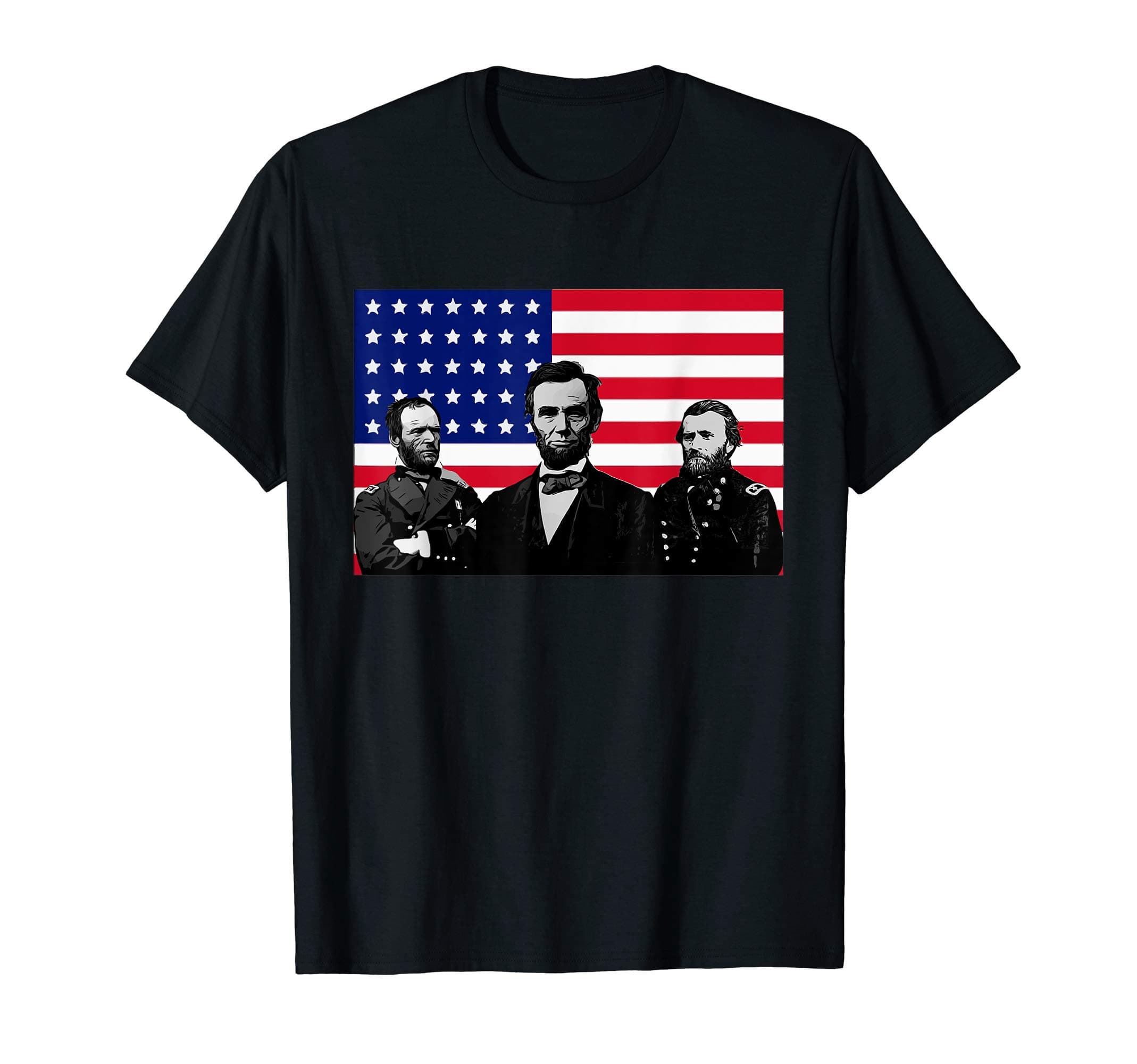 Lincoln and his Generals Grant and Sherman Civil War T-Shirt