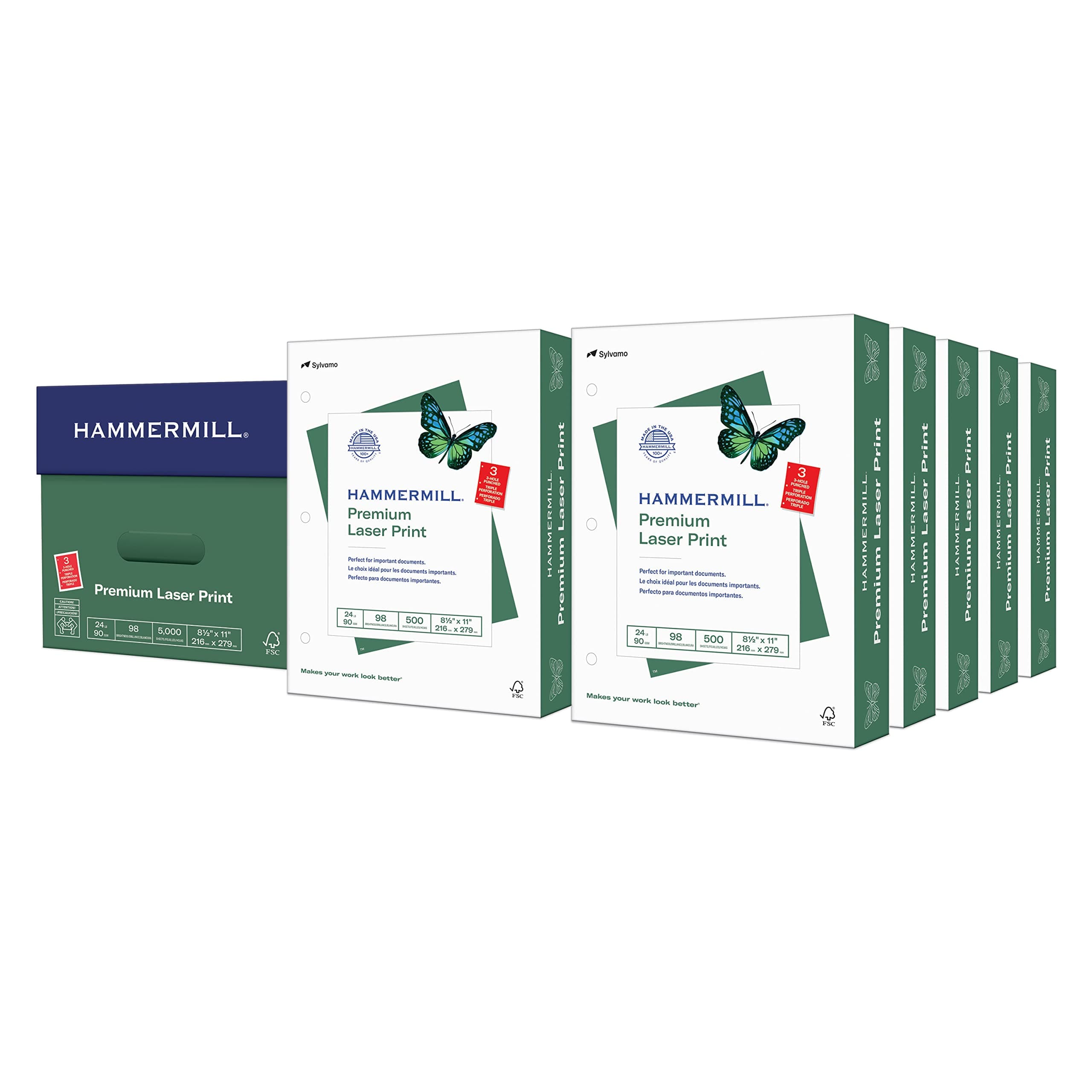 ハンマーミル レーザープリント用紙 24ポンド 米国製 5,000 sheets