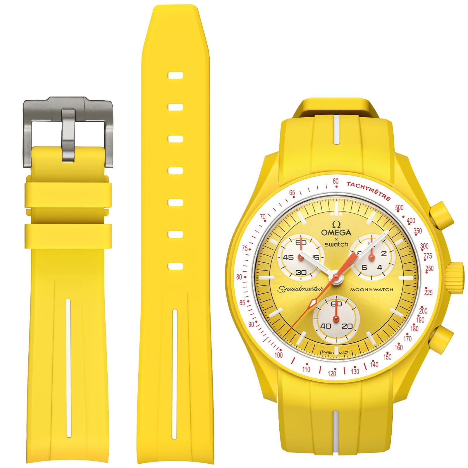 BONACE Strap for Omega x Swatch MoonSwatch/Rolex Watch/SEIKO Watch 20mm,Silicone Replacement Strap for Omega X Swatch Moonswatch Speedmaster Watch No Gap