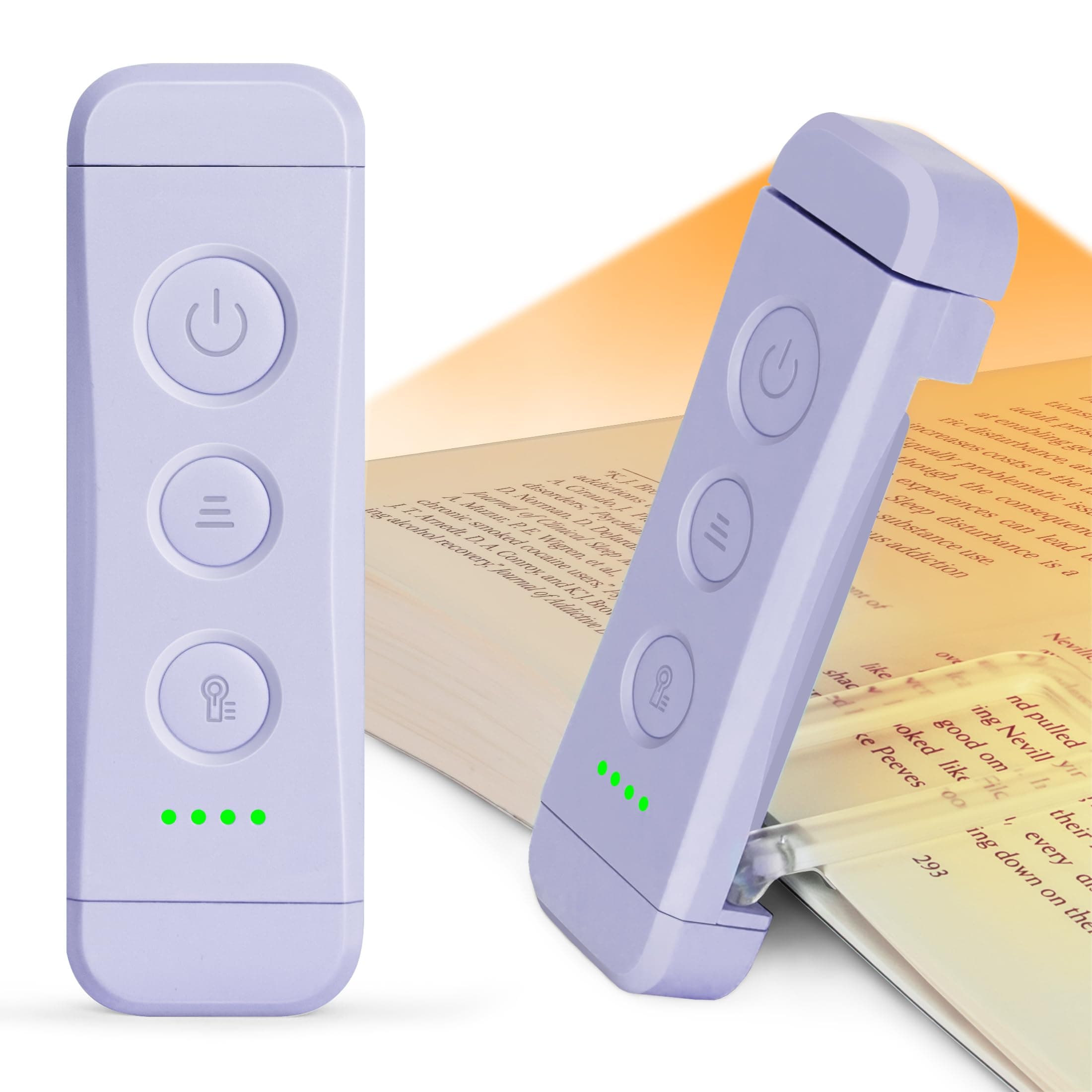 Glocusent USB Rechargeable Book Light, Portable Clip-on LED Reading Light, Reading Lights for Books in Bed with 3 Amber Colors & 5 Brightness Dimmable, Compact & Long Lasting, Perfect for Book Lovers