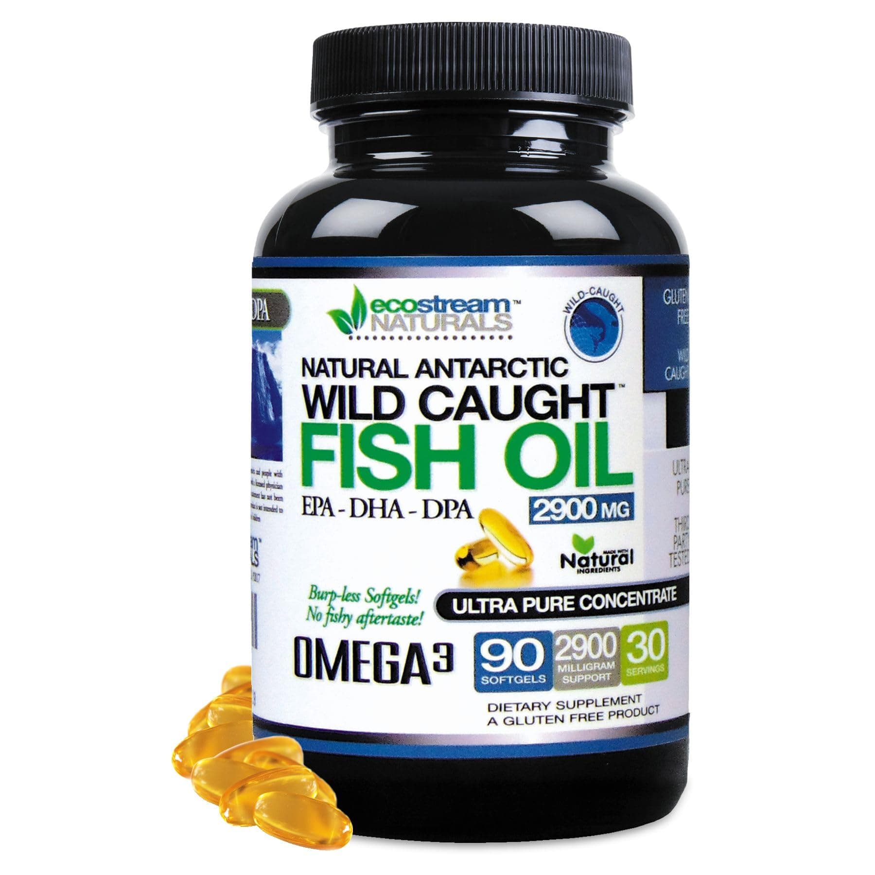 Wild Caught Omega 3 Fish Oil DPA-EPA-DHA Supplement 2,900 Milligrams - Now with Even More DPA-EPA-DHA