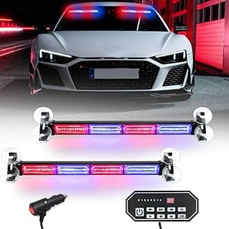 Red & Blue Windshield Strobe Light Bar