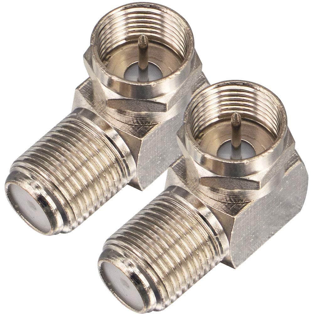 Coaxial Cable Right Angle Connector F Type Female to Male Adapter Right Angle Coax Connector F Male to Female RG6 Adapter for Coax Cable and Wall Plates 90 Degree Pack of 2