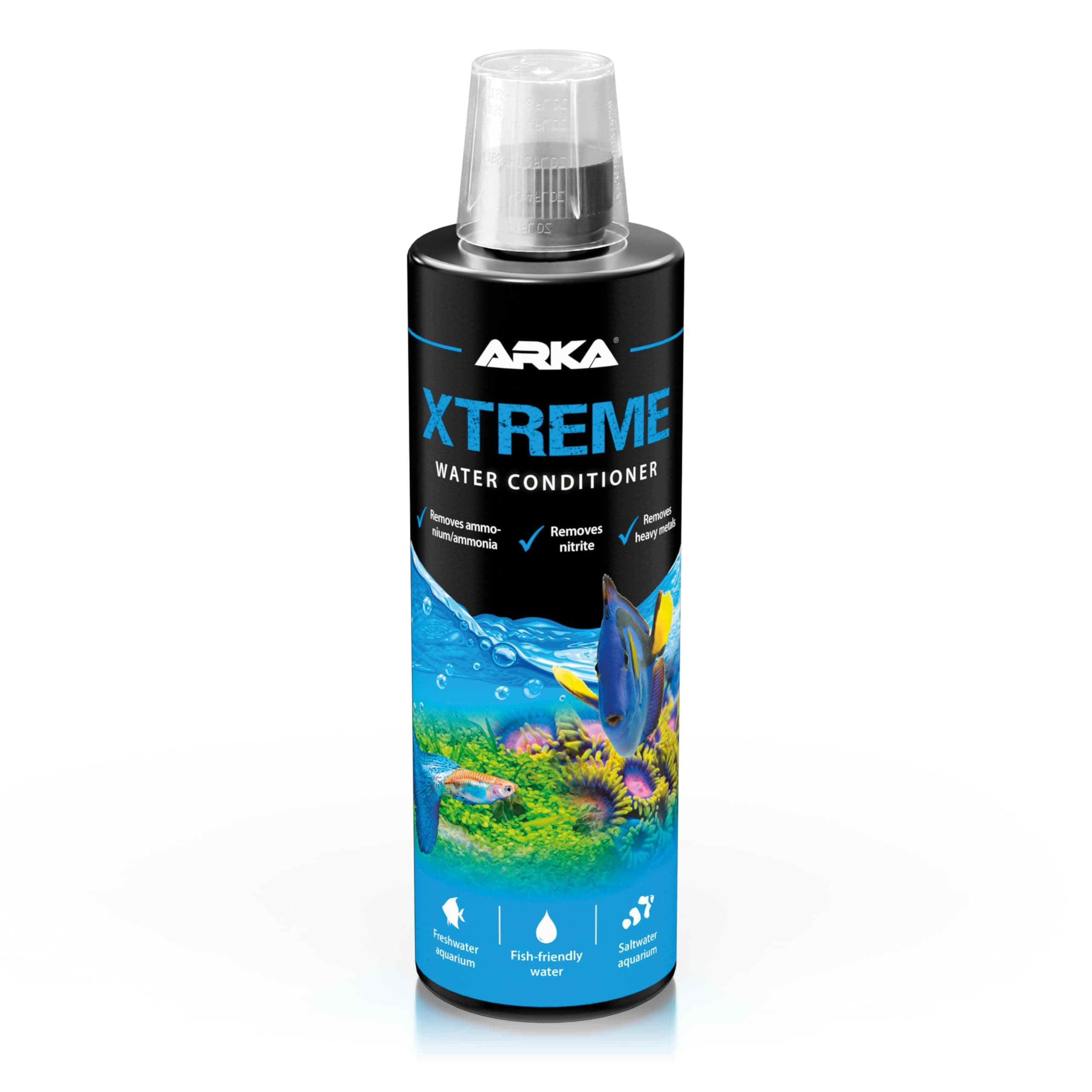 Water conditioner for fish tanks 473 ml – makes tap water instantly safe – neutralises chlorine ammonia nitrite & heavy metals – protects fish & shrimp during water changes – ARKA Xtreme