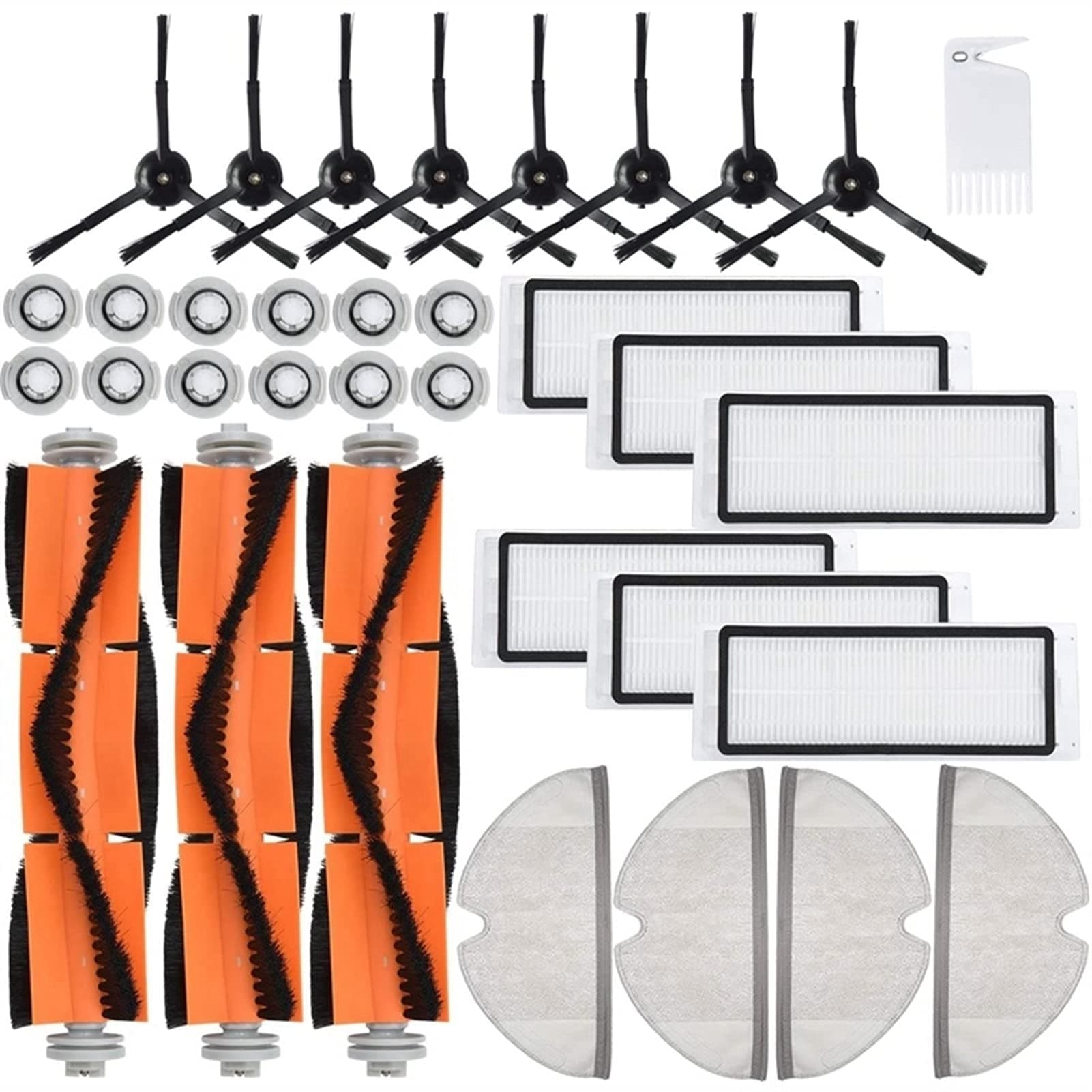 Sweeper Parts 34 Pack Replacement Parts/Fit For Roborock S5 S Max S6 S60 S65 S5 S50 S55 E25 E35 Filter Mop Side Brush Accessories (Color : As shown)