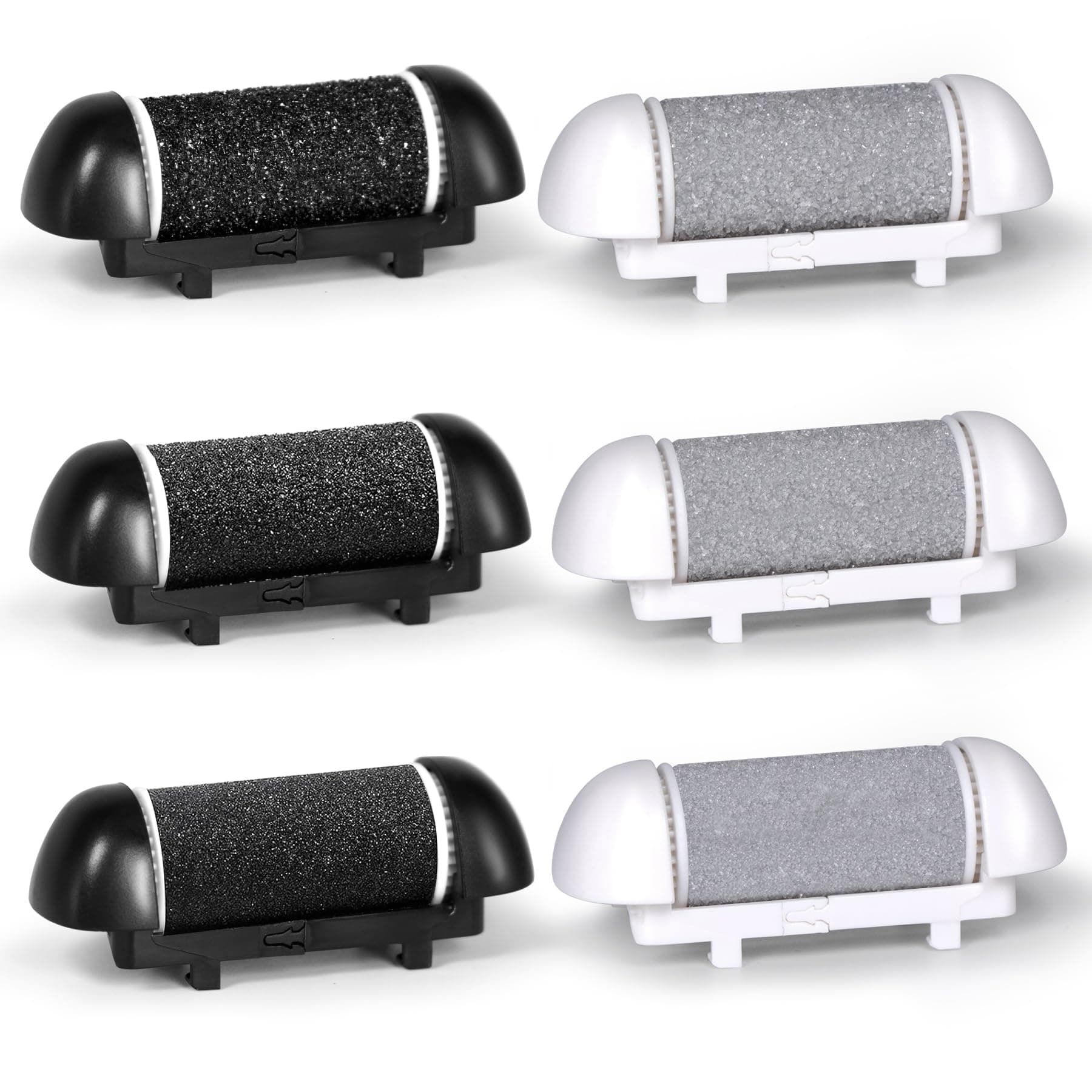 6 Pack Replacement Roller Refill Heads for Electric Foot Callus Remover, Electric Pedicure Tools Refill Heads with Extra, Regular, Fine Coarse 2 Each, Foot File Refill Roller