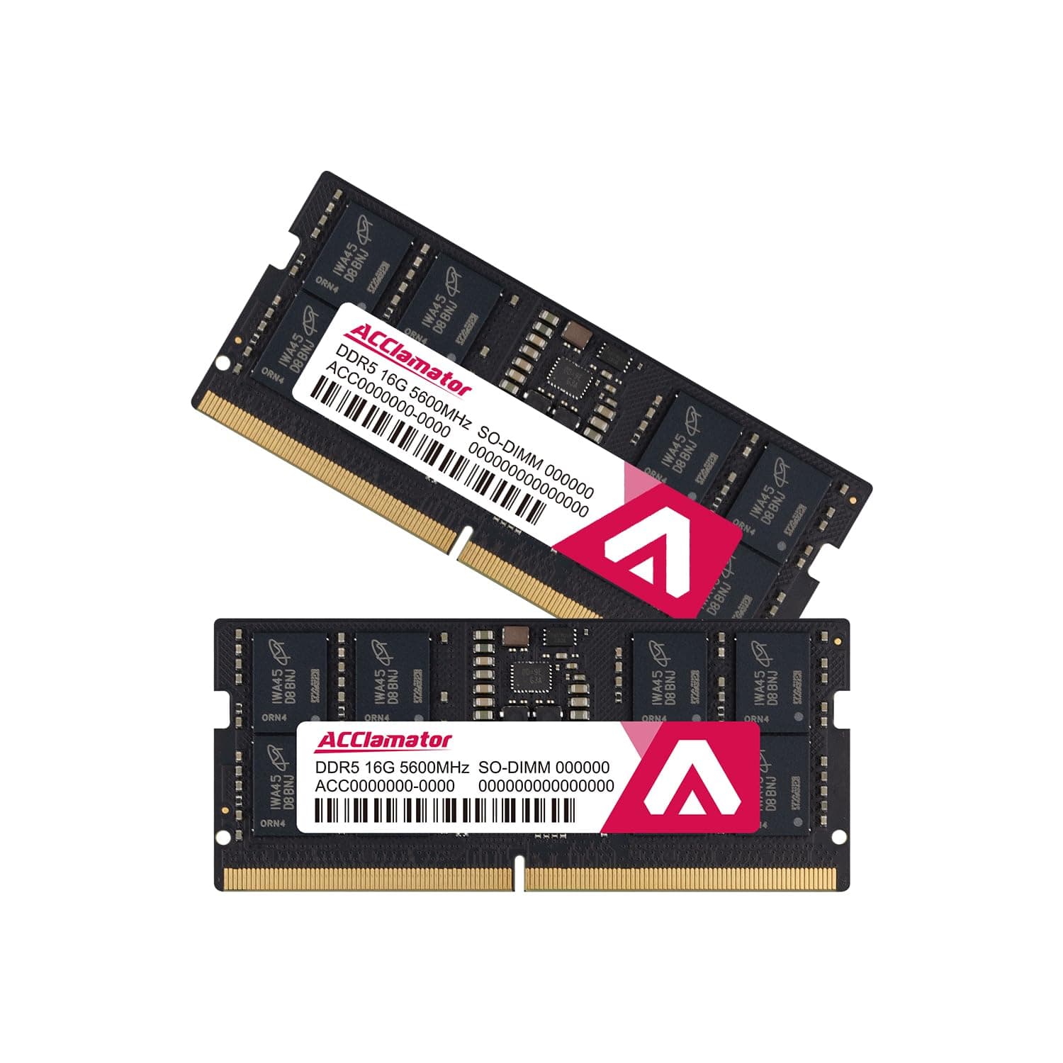 Acclamator DDR5 RAM 32GB Kit (2x16GB) 5600MHz (or 5200MHz or 4800MHz) CL46 1.1V SODIMM 262-Pin Ram Upgrade Laptop Notebook Memory