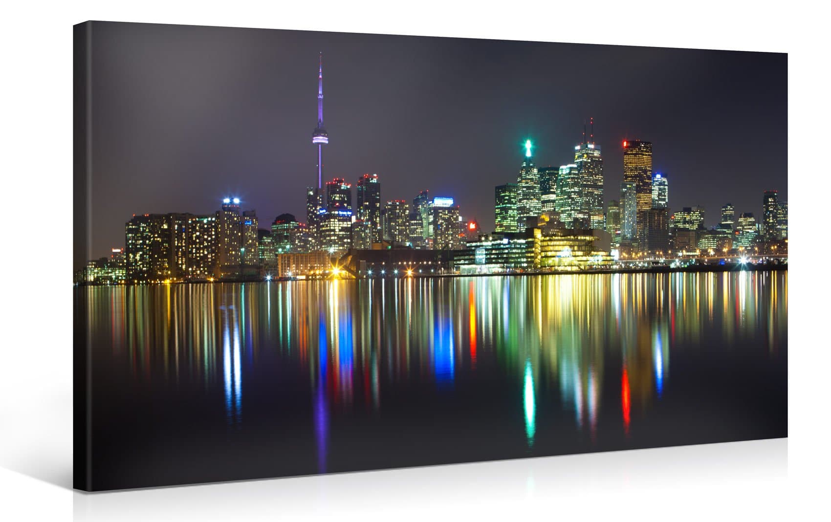 TORONTO CITY PANORAMA – Premium canvas art print Wall-Deco – 100x50cm XXL Giclee Canvas Print, Wall Art Canvas Picture, Canvas picture stretched on a frame, Canvas image in High Definition
