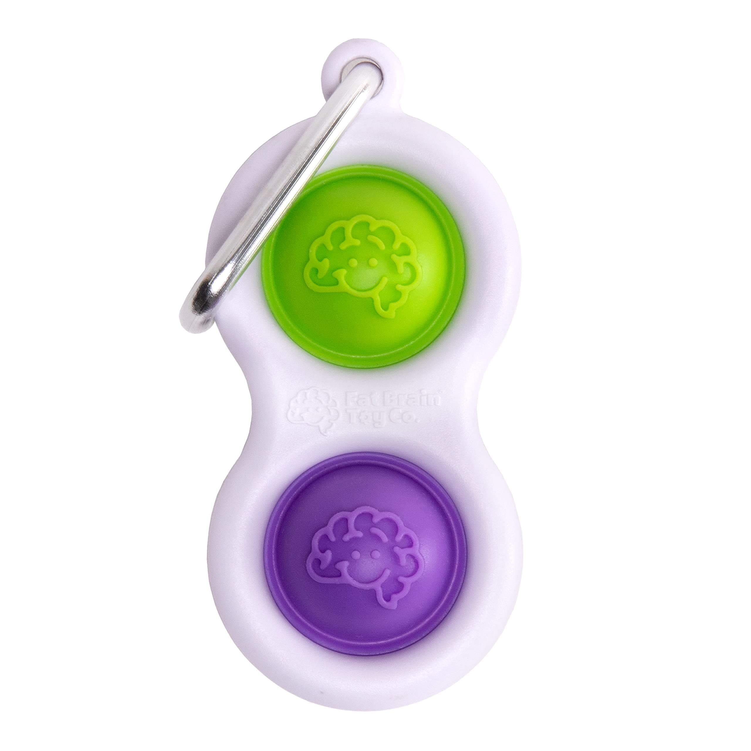 Simpl Dimpl - Purple/Lime, Popping Fidget Keychain