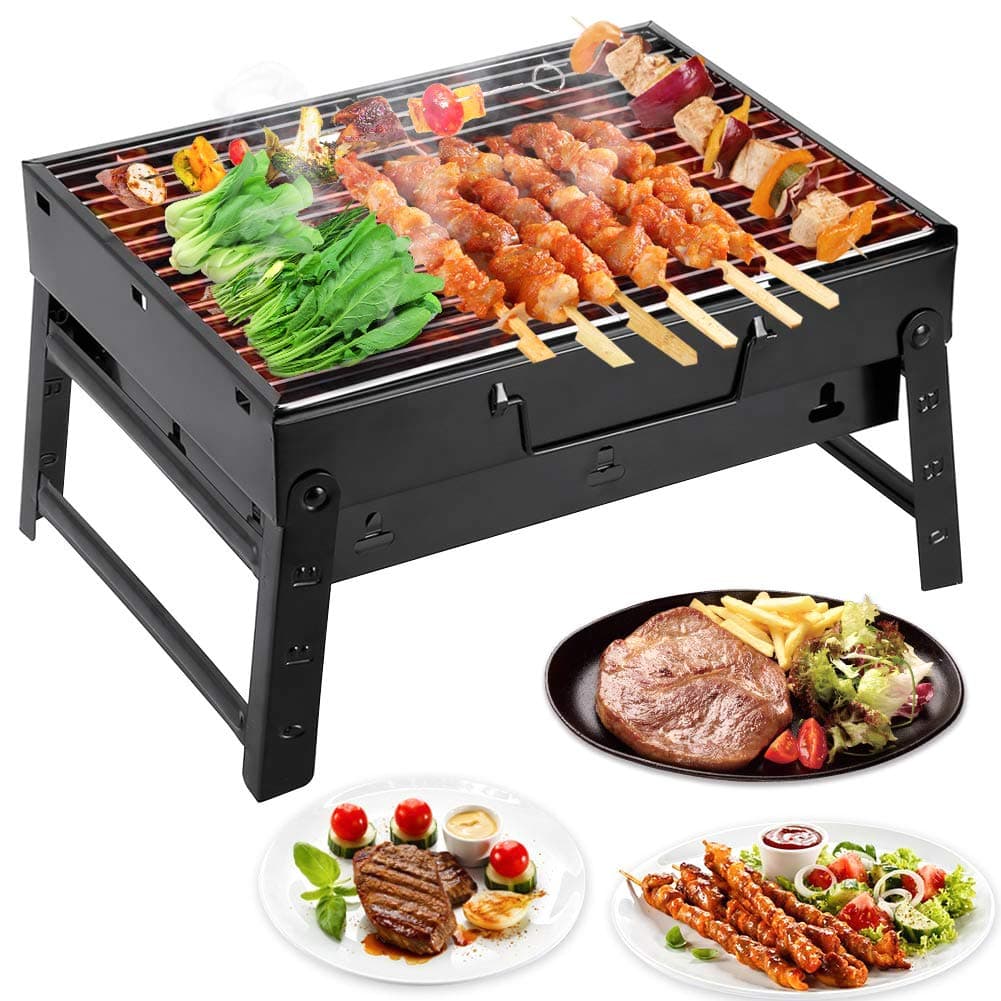 BBQ Grill, Portable Barbecue Grill for 3-5 Persons, Big Size (35x27x20 cm) Charcoal bbq for Table Camping Outdoor Garden Grill BBQ Utensil