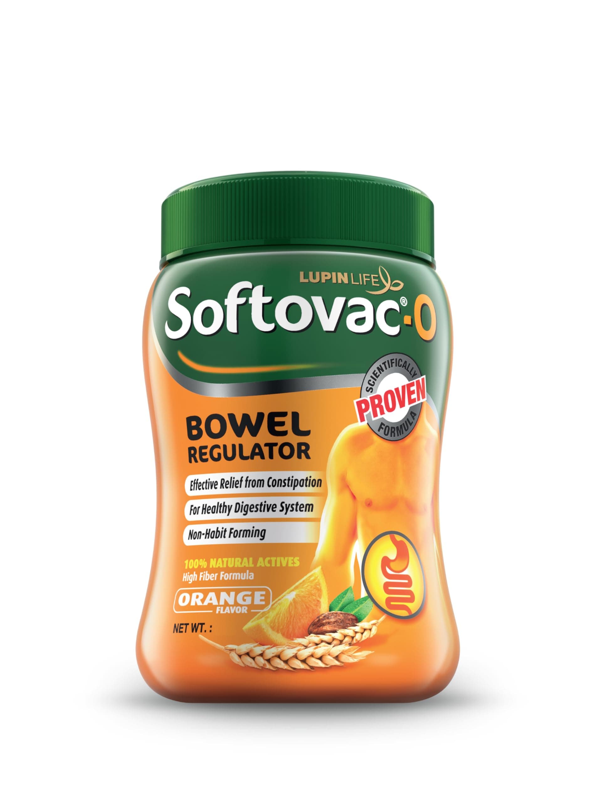 Softovac Isabgol Bowel Regulator Powder 250g, Relieves Constipation and Bloating, Helps in Gastric Problems, Enhances Gut Health & Digestion, Dietary Fibre Rich, For Adults, Orange Flavour