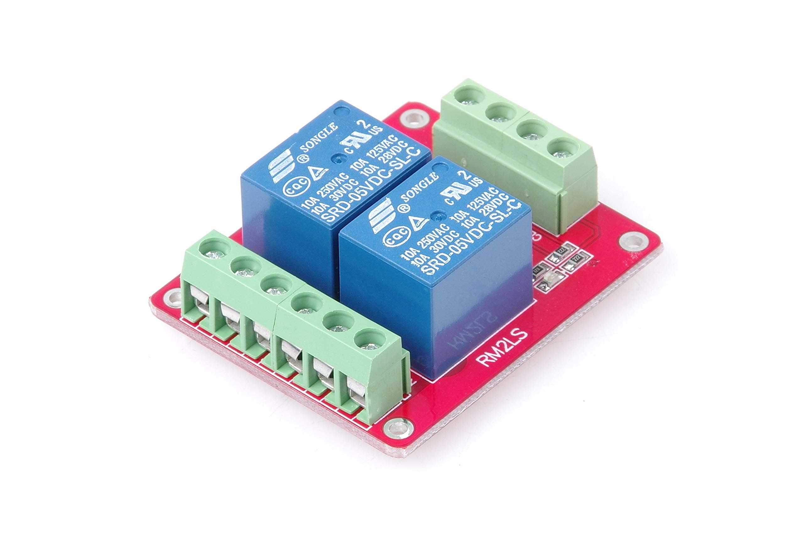 DC 5V 2-Channel Relay Module Low Level Triggering Bidirectional Optocoupler Isolation Load 10A DC 30V AC 250V for PLC Automation Control, Industrial System Control, Arduino(DC 5V, 2-Channel)