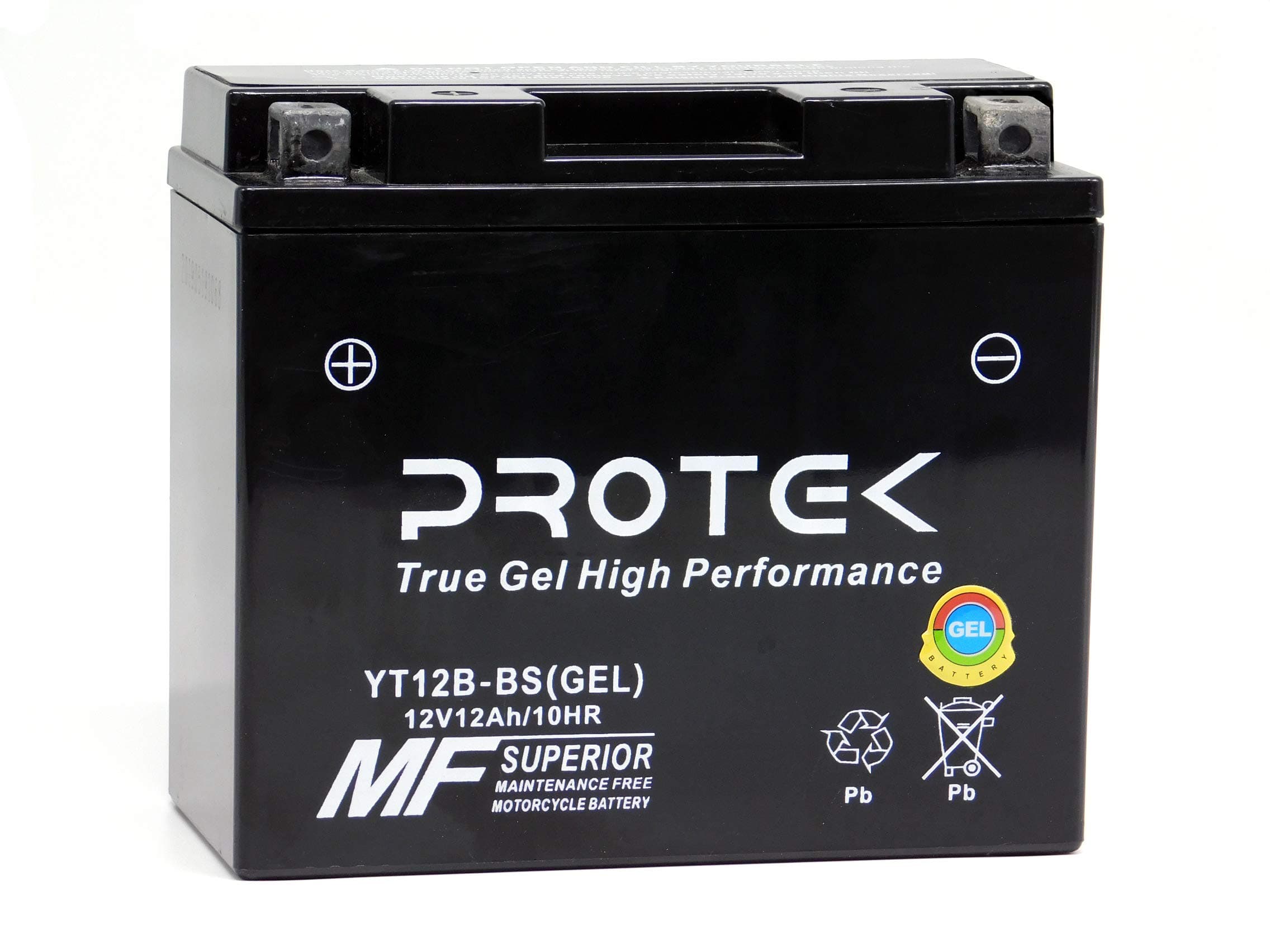Protek YT12B YT12B-BS 12V 10Ah Sealed AGM Gel Type Battery Maintenance Free Factory Activated For 2004-2010 Kawasaki Ninja ZX10R ZX1000C, 2007-2011 Triumph Tiger 1050, 1999-2003 Yamaha YZF R1
