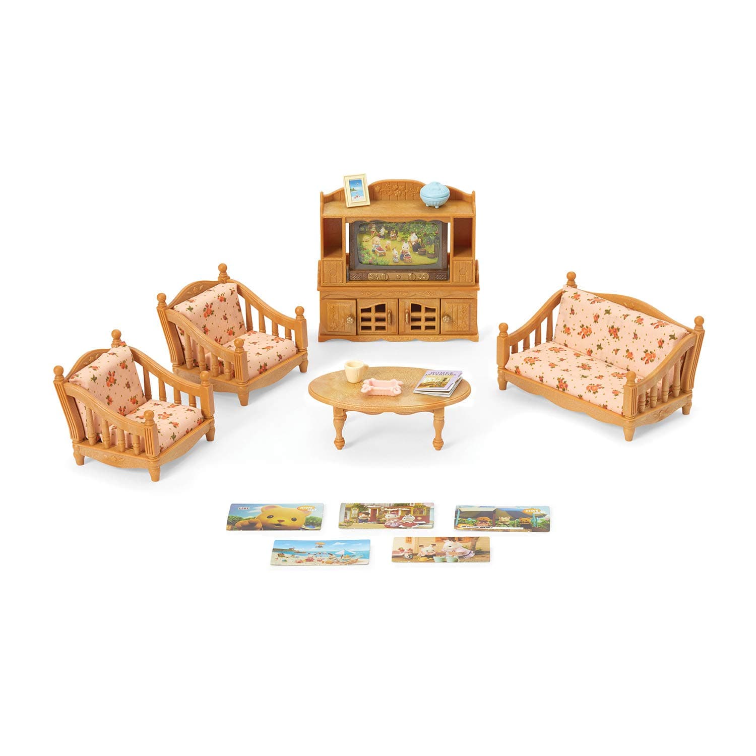 Comfy Living Room Set - Toy Dollhouse Furniture & Accessories Set for Ages 3+