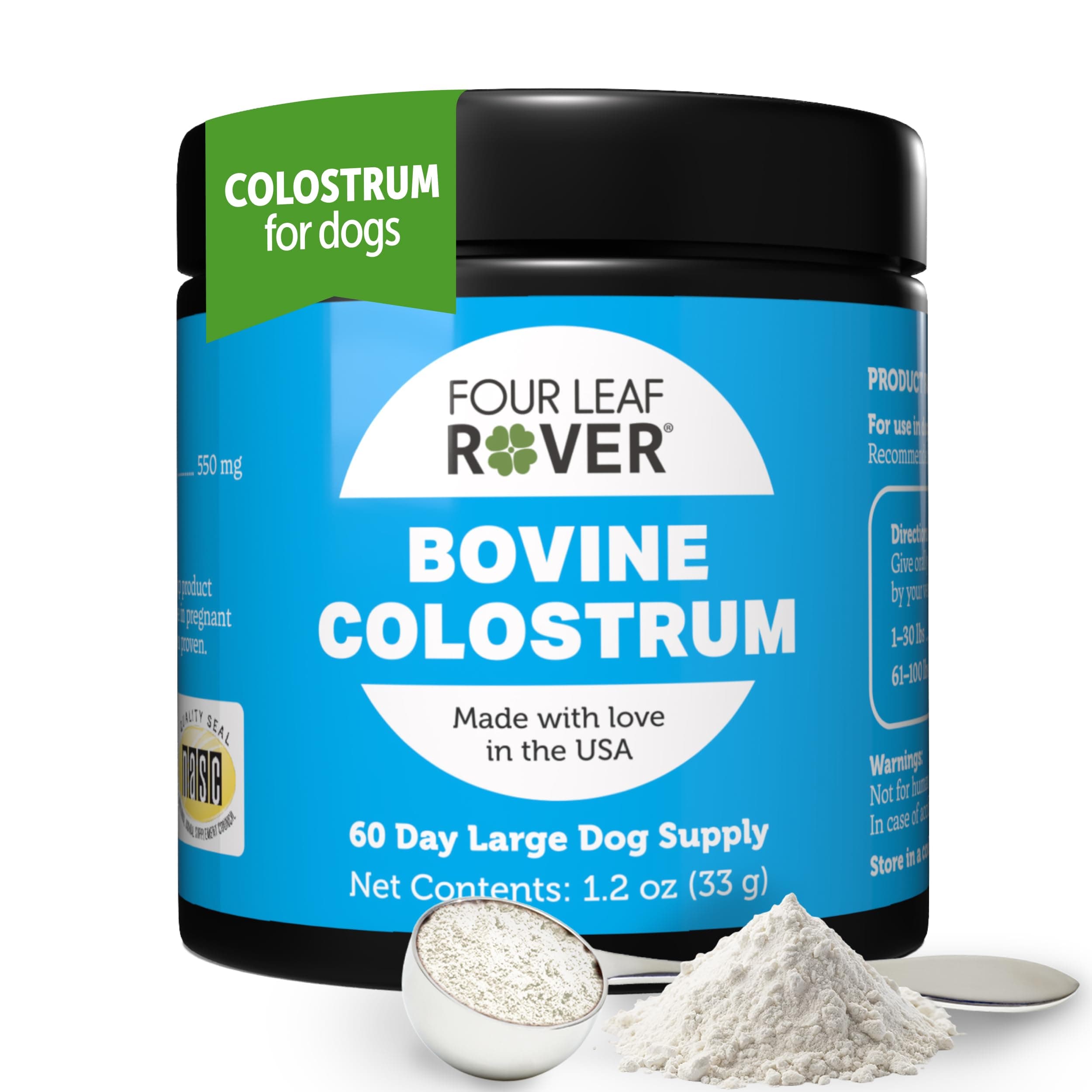 Bovine Colostrum from New Zealand Grass-Fed Cows - Dog Itch Relief and Immune Support (60-Day Supply)