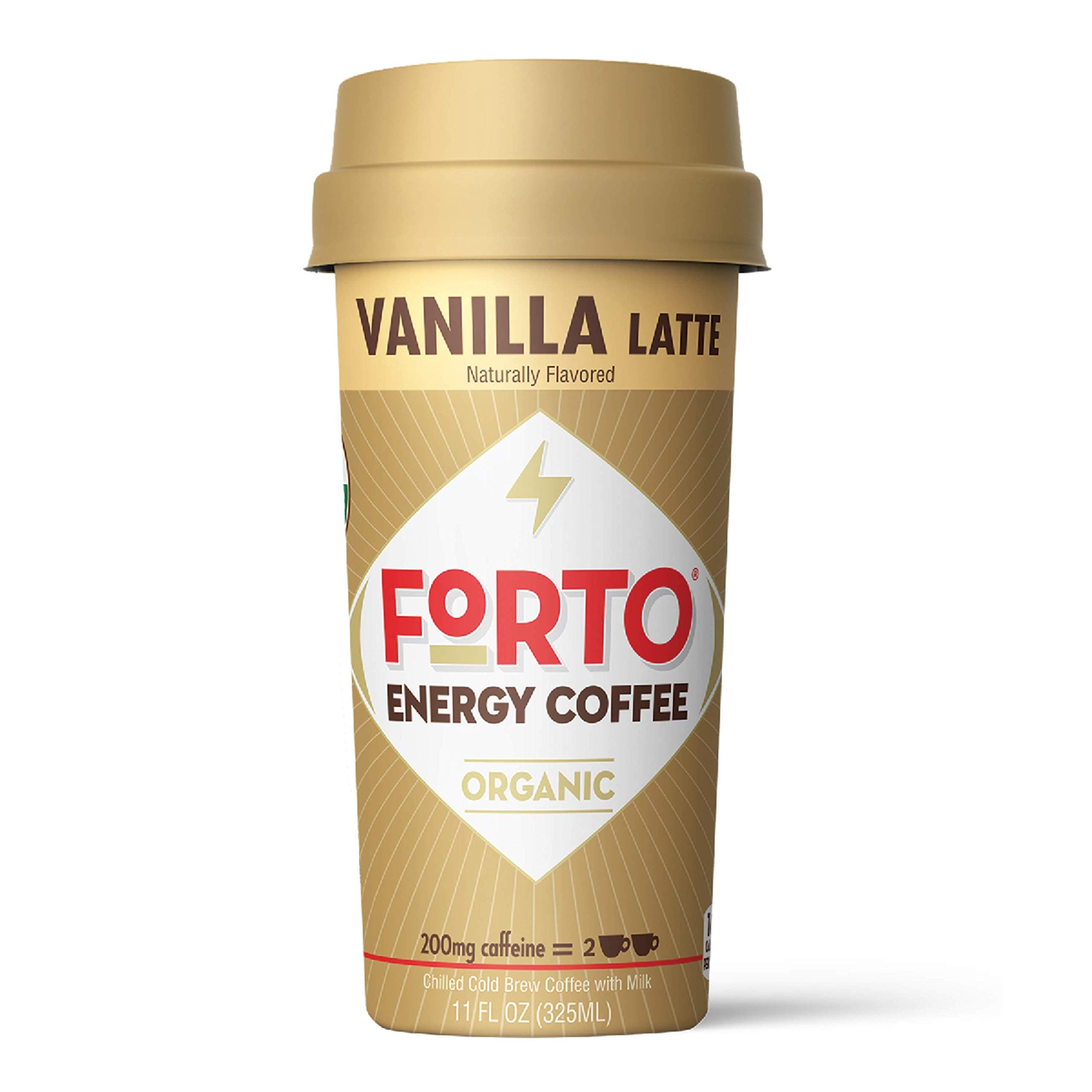 FORTO Vanilla Latte Ready-To-Drink Coffee, 200Mg Caffeine, 11 Fl Oz