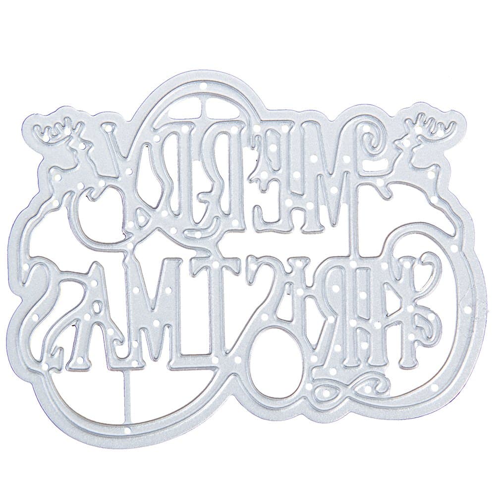 Christmas Cutting Dies for DIY Scrapbook Supplies, Metal Die Cuts for Card Making, DIY Scrapbooking and Embossing Paper Craft (Merry Christmas)