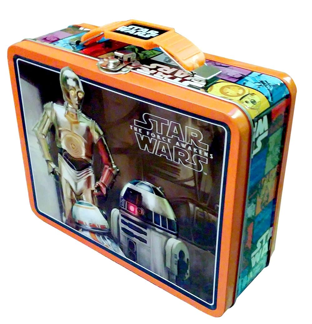 Star Wars Episode 7 Embossed Orange Lunch Box with C3PO, R2D2, BB-8 Tin Lunch Box/Carry-All
