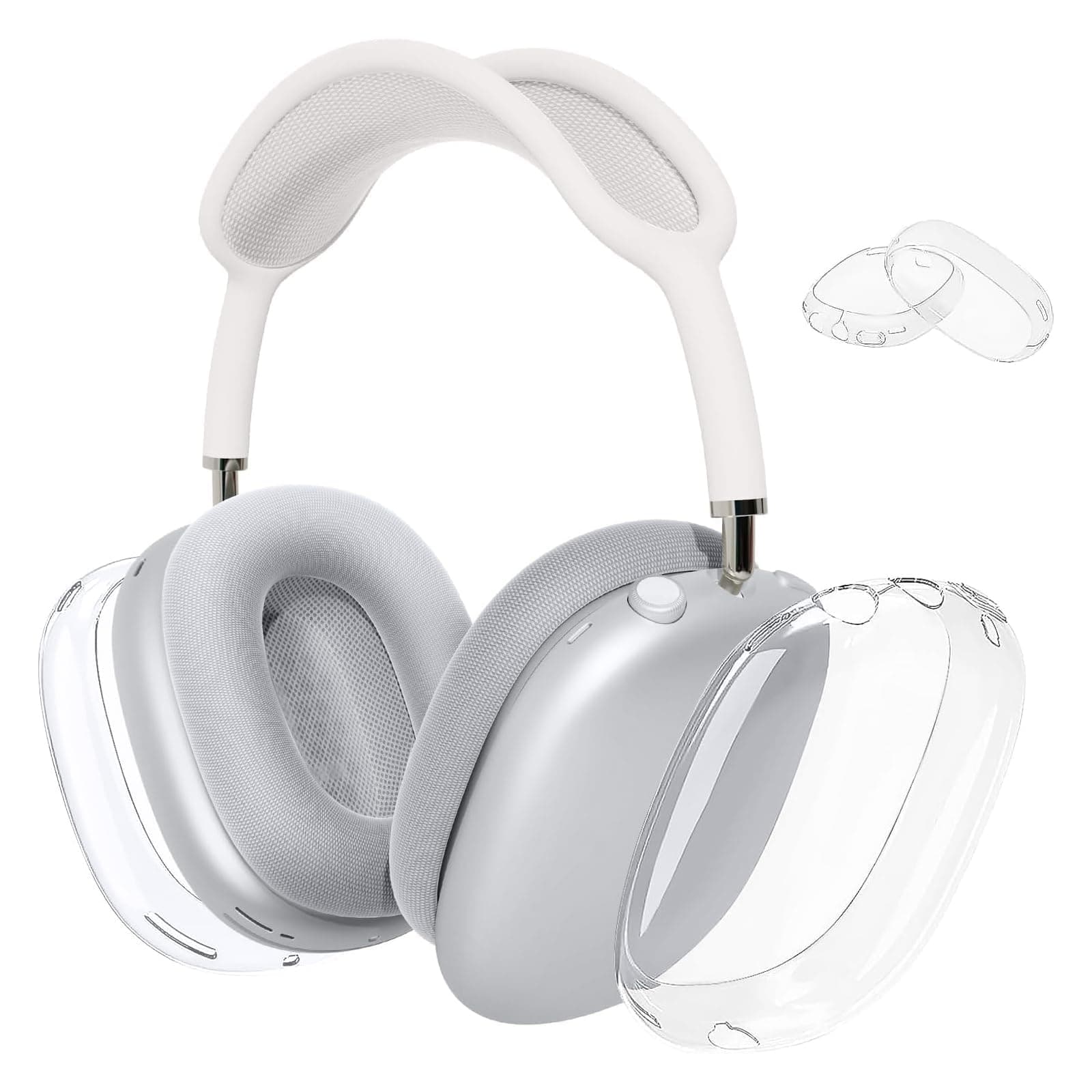 Case Cover for AirPods Max Headphones, Clear Soft TPU Skin Anti-Scratch, Transparent Accessories Ultra Protective Cover for Apple for AirPods Max (2024/2020), Clear