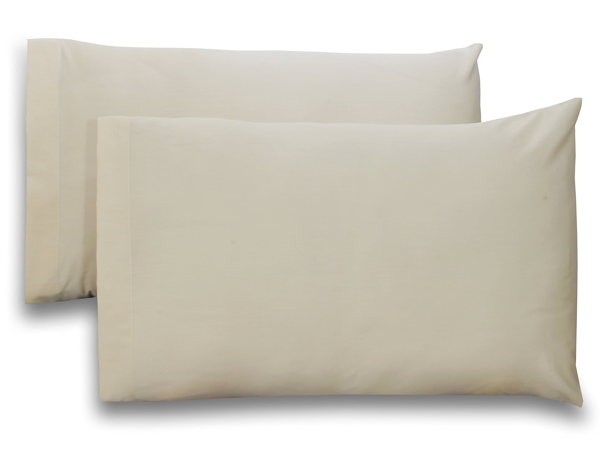 Utopia Bedding Cotton Pillow Case (Pack of 2) – (Queen, Beige) – 100% Cotton Sateen for Maximum Softness and Easy Care - Elegant Double-Stitched Tailoring