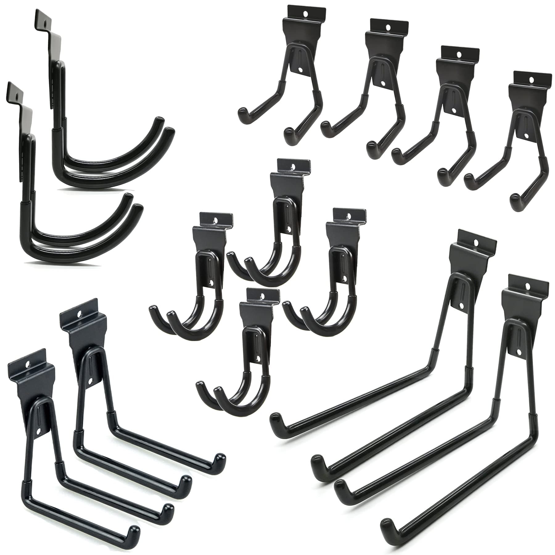 Garage Slatwall Hooks Multi Size Slatwall Accessories Heavy Duty Slat Wall Double Hooks and Hangers, 14Pack