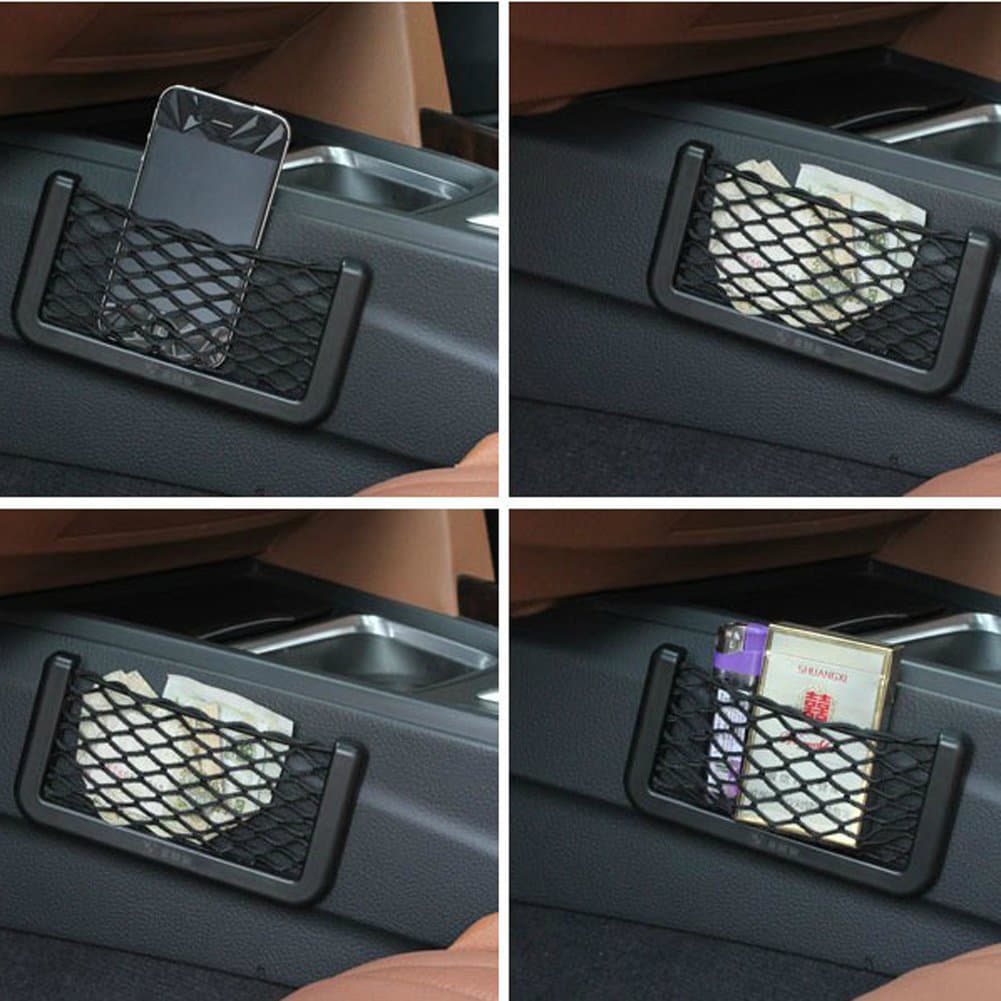 Car Multipurpose Net Pocket Storage Bag Orgnizer Phone Holder 20x9cm