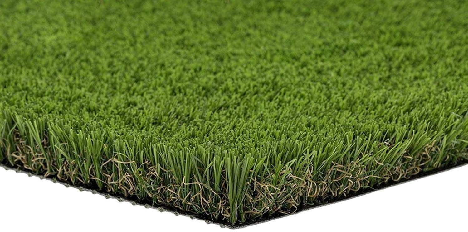 PZG Premium Deluxe Artificial Grass Patch w/ Drainage Holes | 4-Tone Synthetic Grass Mat | 1.6" Height |Extra-Heavy & Soft Pet Turf | Lead-Free Fake Grass for Dogs or Outdoor Decor | Size: 12' x 10'