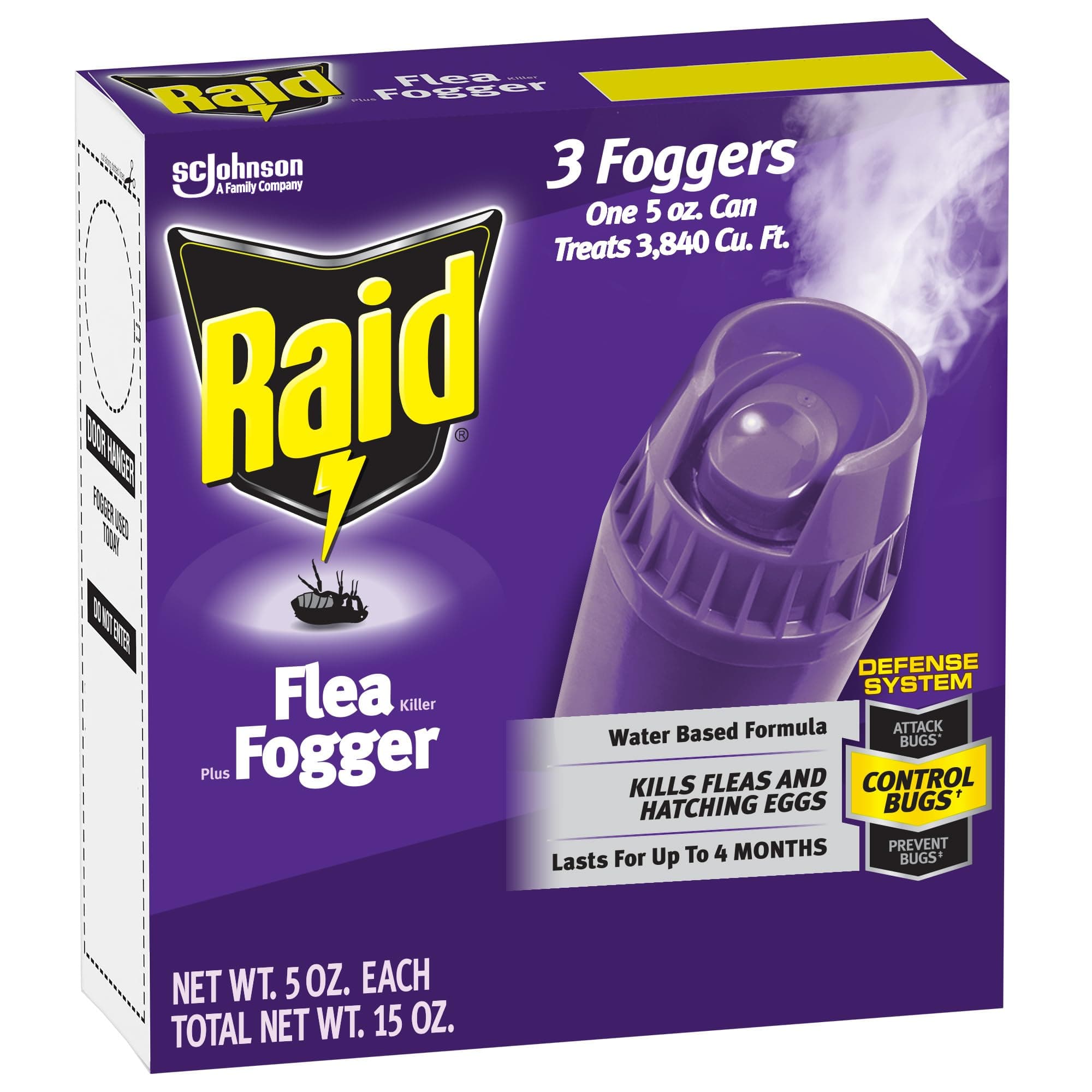 Flea Fogger Plus Killer Water Based Formula Kills Fleas and Hatching Eggs 5 Ounce Cans 3 Count (Pack of 1)