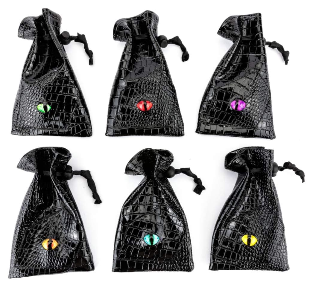 TOYFUL 6 Pack Dice Bags with Eye Design Drawstring Pouch Storage Bag for Game Dices, Coins and Accessories